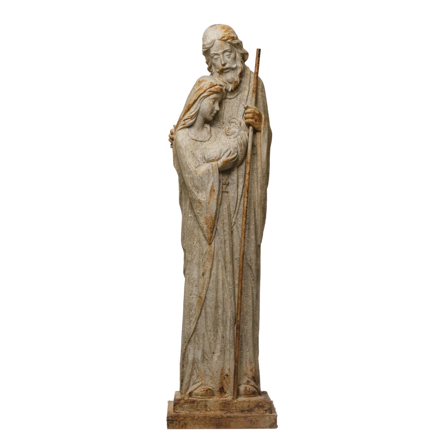 Creative Co-op Garden Christmas Brown/White Holy Family Statue Indoor Christmas Decor 31.5 in.