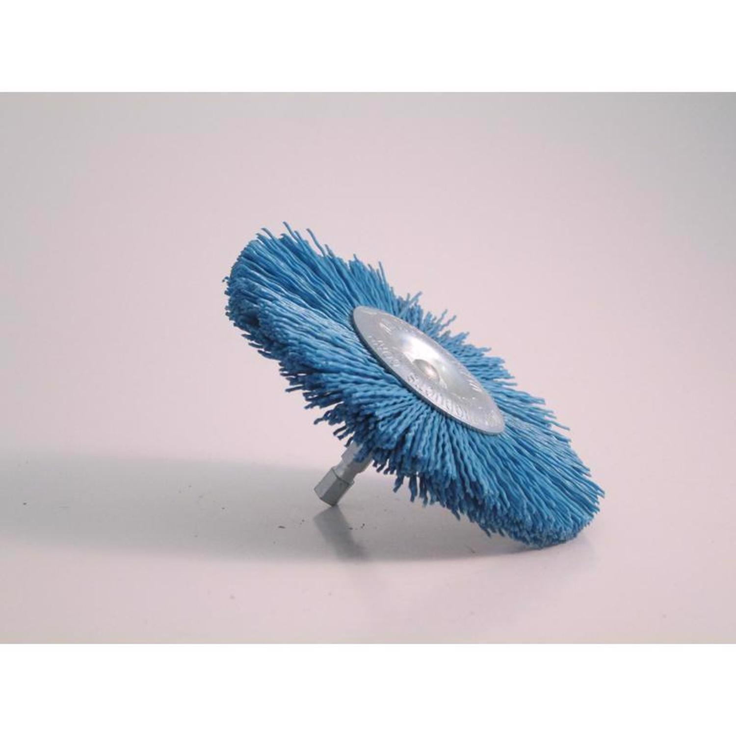 Dico Nyalox 4 in. Fine Crimped Mandrel Mounted Wheel Brush Nylon 2500 rpm 1 pc