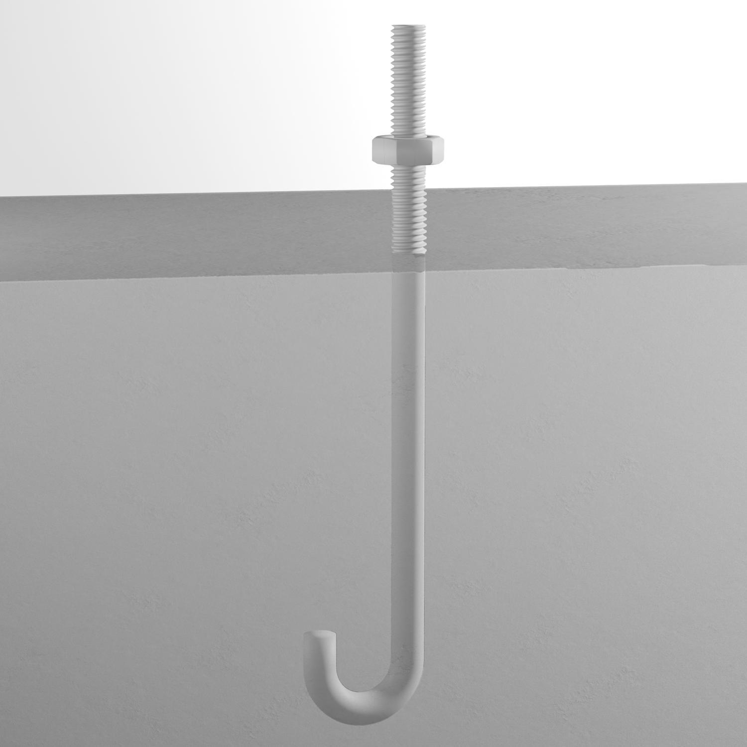 Hampton Small Zinc-Plated Silver Zinc 1 in. L J-Bolt 375 lb 1 pk