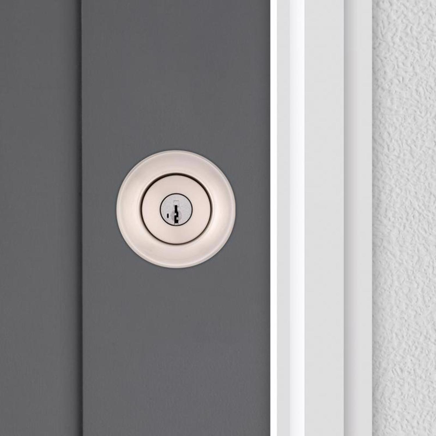 Kwikset SmartKey Security Satin Nickel Entry Knob KW1 2-3/4 in.
