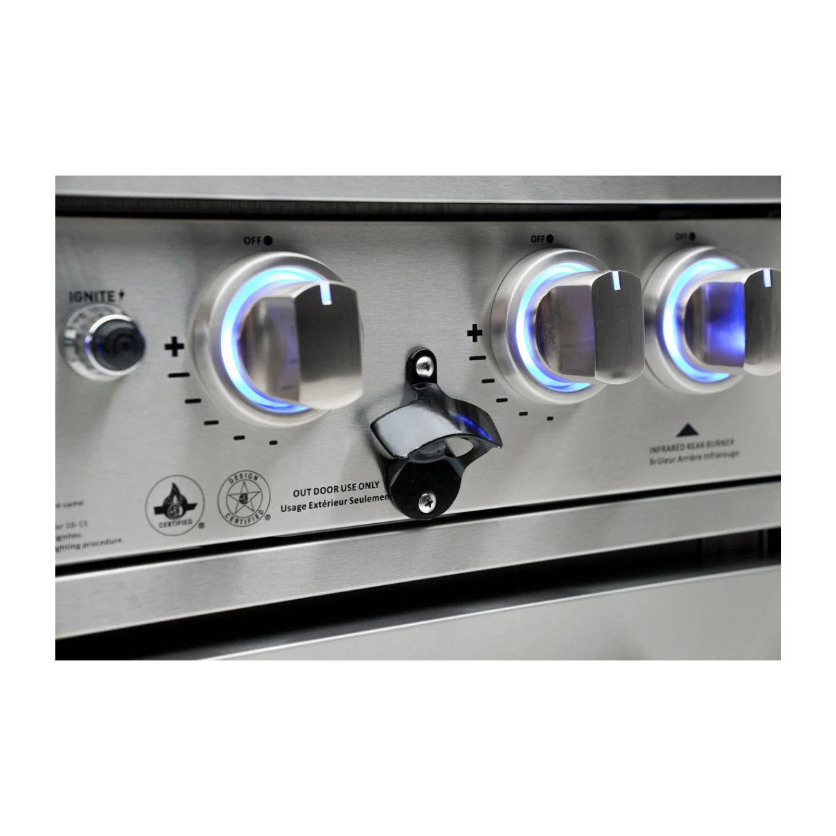 Mont Alpi 805 Island with Beverage Center and Kegerator / 6-Burner Grill, 2 Infrared Burners, Sink, Fridge, 3 Beer Taps, Stainless Steel