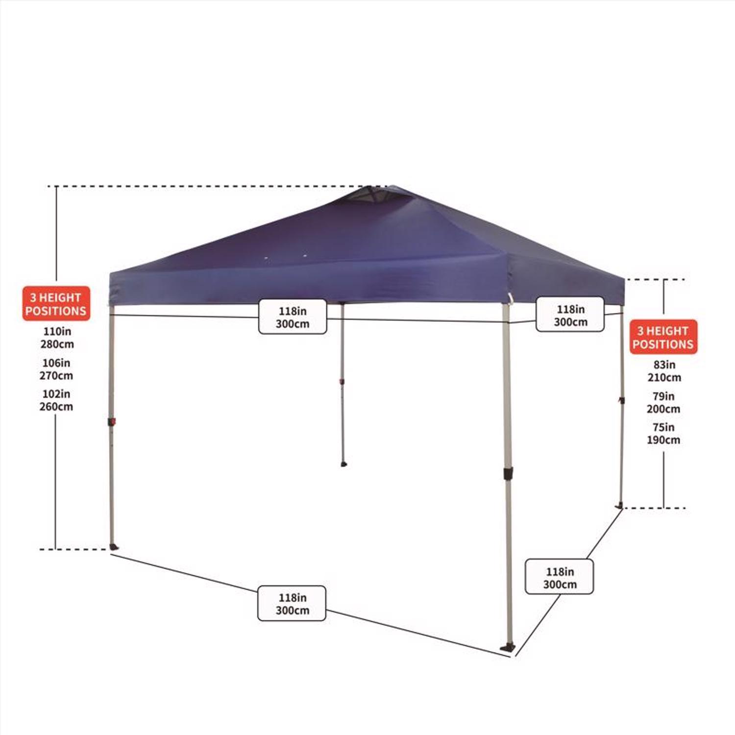 Crown Shade One Touch 150D Polyester Regal 100 Canopy 9.1 ft. H X 10 ft. W X 10 ft. L
