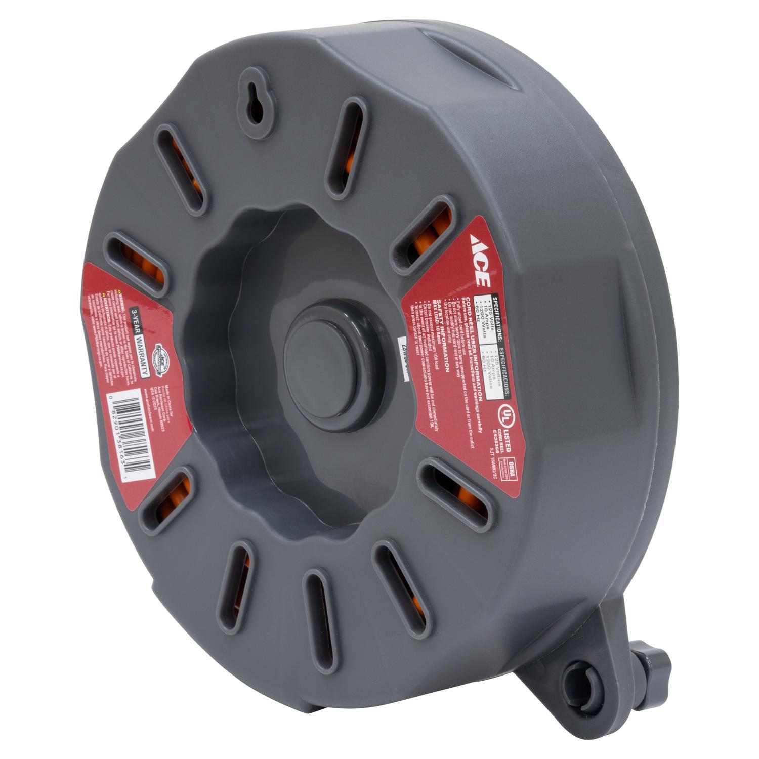 Ace 30 ft. L Plastic Cord Reel