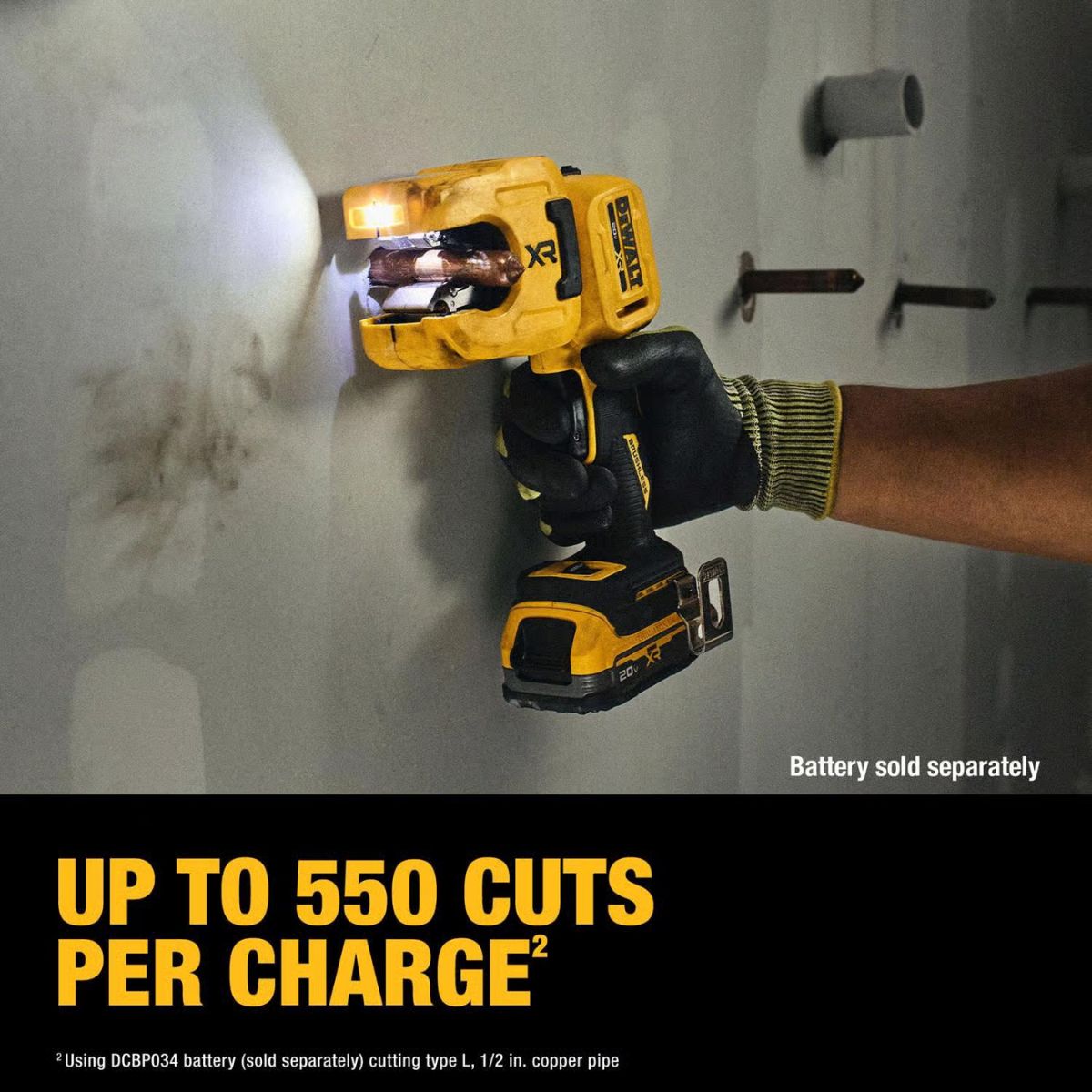 DeWalt 20V MAX XR 1-1/4 in. Copper Tubing Cutter Black/Yellow 1 Piece