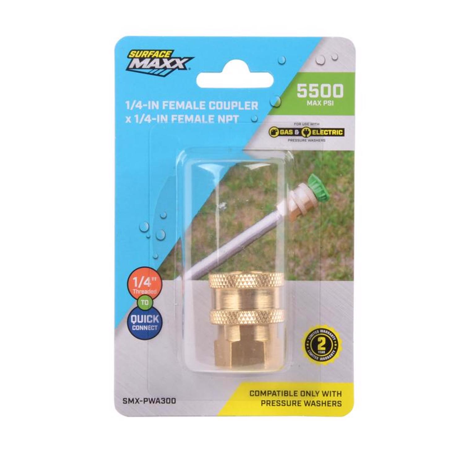 SurfaceMaxx 1/4-in Female NPT x 1/4-in Female Quick Connect Plug 5500 psi