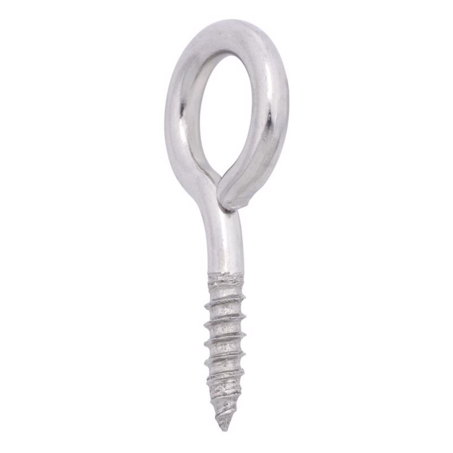 Hampton 3/16 in. D X 1-5/8 in. L Polished Stainless Steel Screw Eye 60 lb. cap. 1 pk