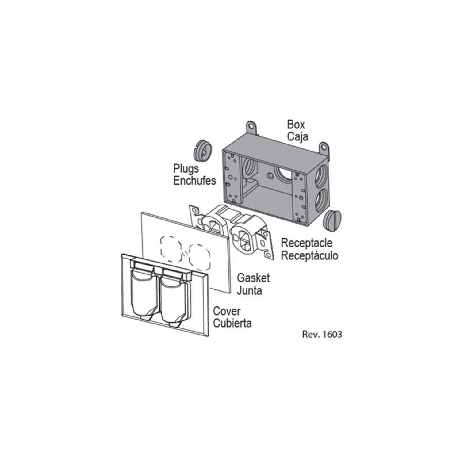 Sigma Engineered Solutions New Work 18.3 cu in Rectangle Die-Cast Metal 1 gang Weatherproof Box Whit