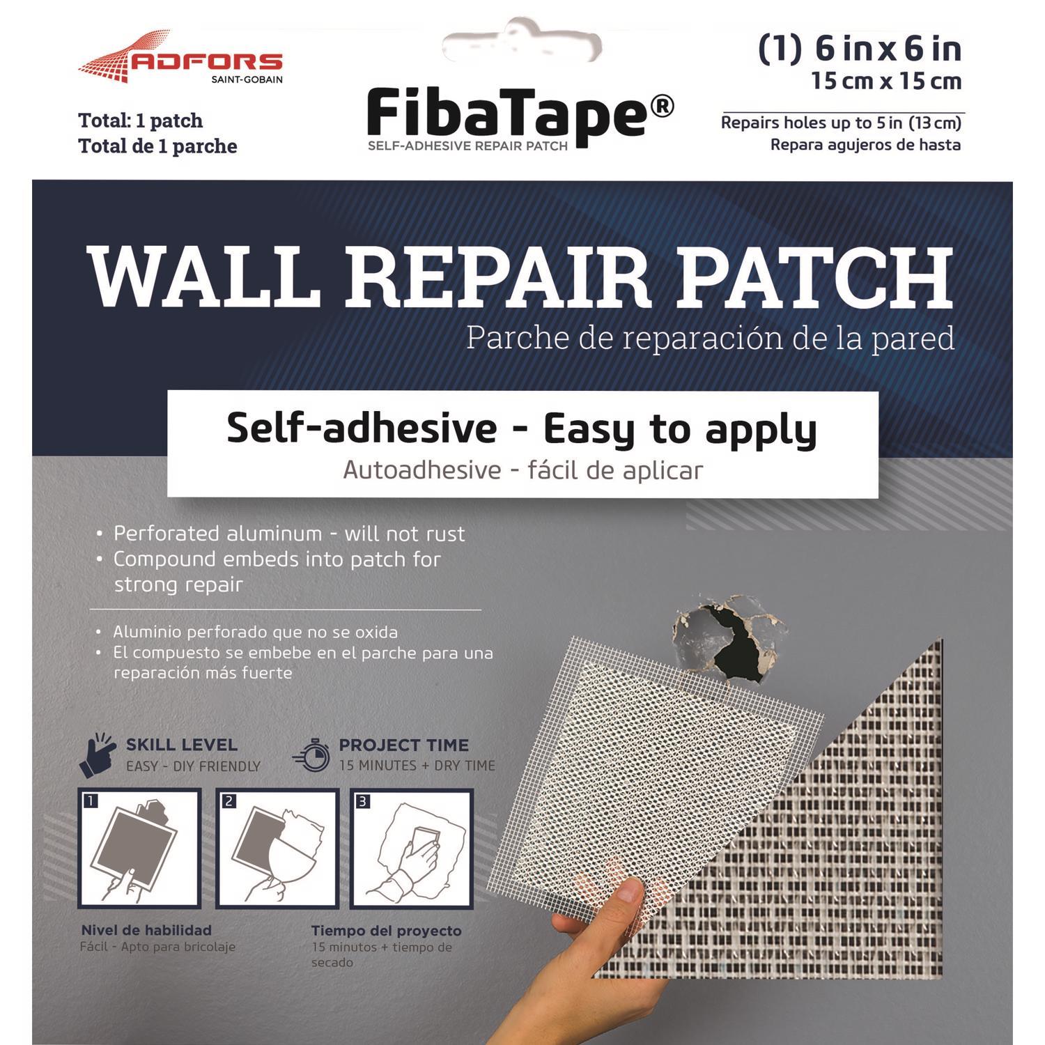 ADFORS FibaTape 6 in. L X 6 in. W Reinforced Aluminum White Self Adhesive Wall Repair Patch