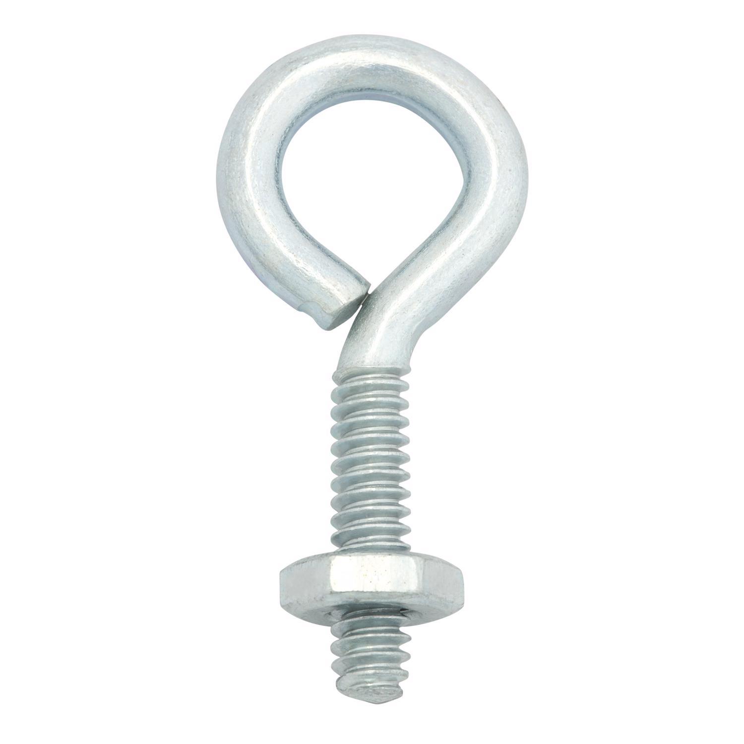 Hampton 3/16 in. X 1-1/2 in. L Zinc-Plated Steel Eyebolt Nut Included