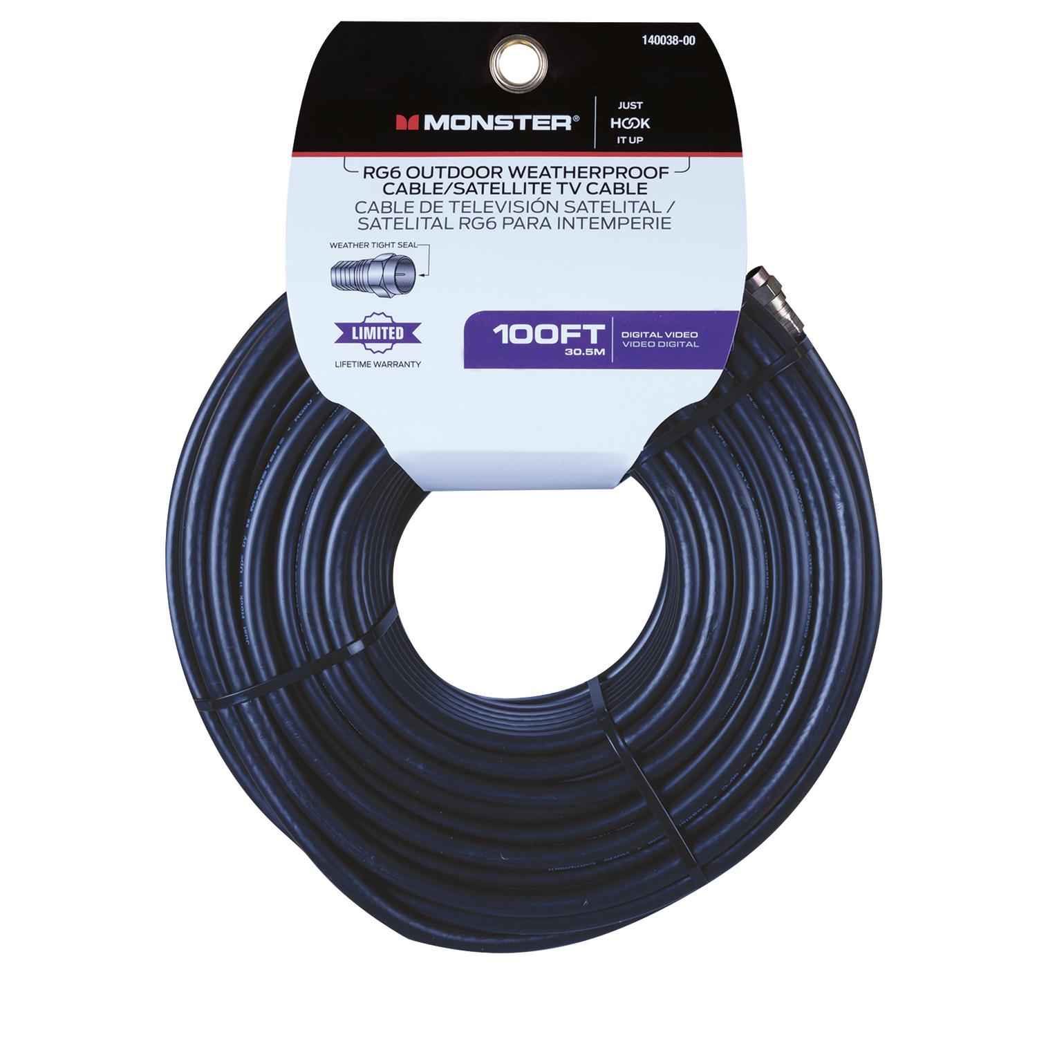 Monster Just Hook it Up 100 ft. Weatherproof Video Coaxial Cable