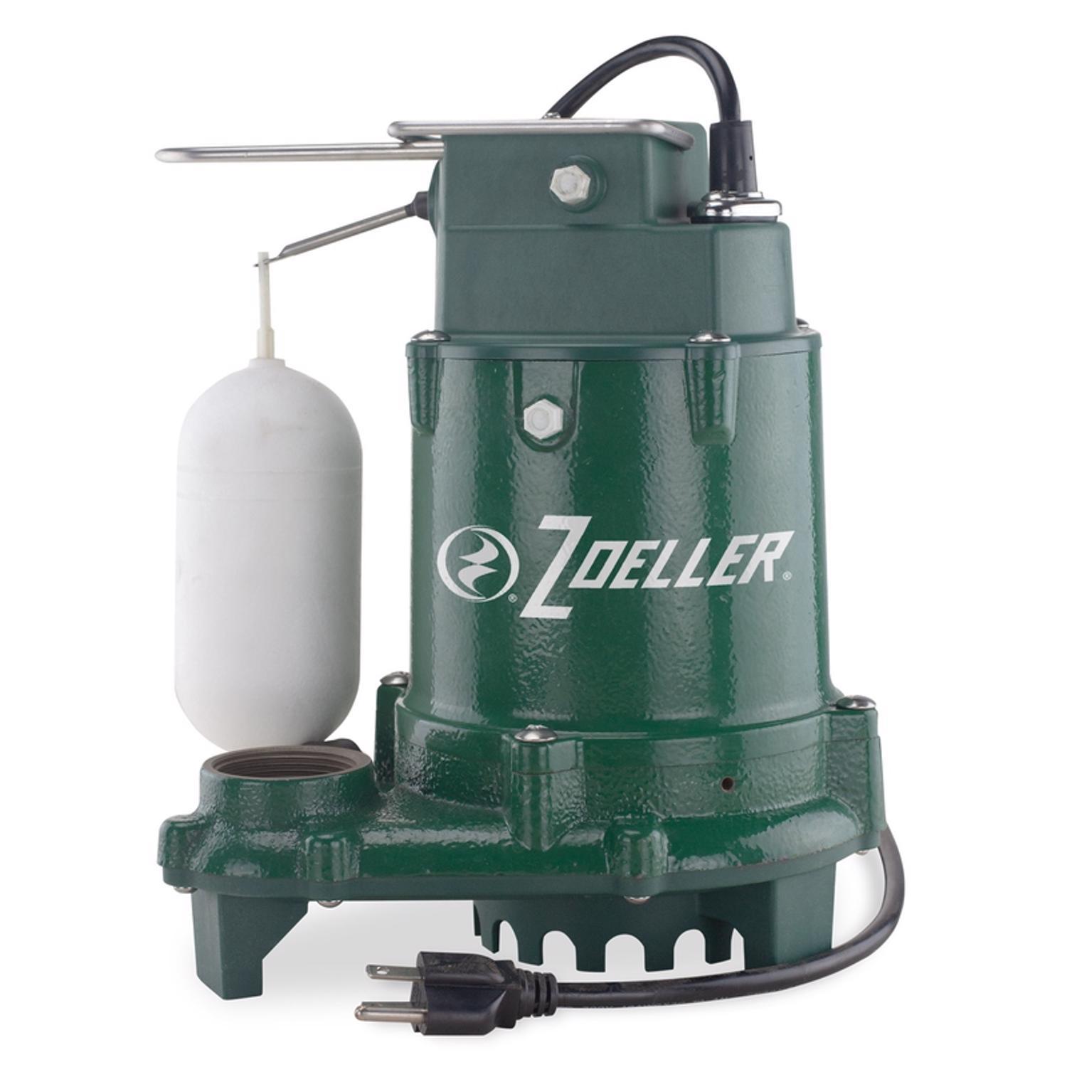 Zoeller 1/3 HP 2880 gph Cast Iron Vertical Float Switch AC Submersible Sump Pump 9 ft&sup3;