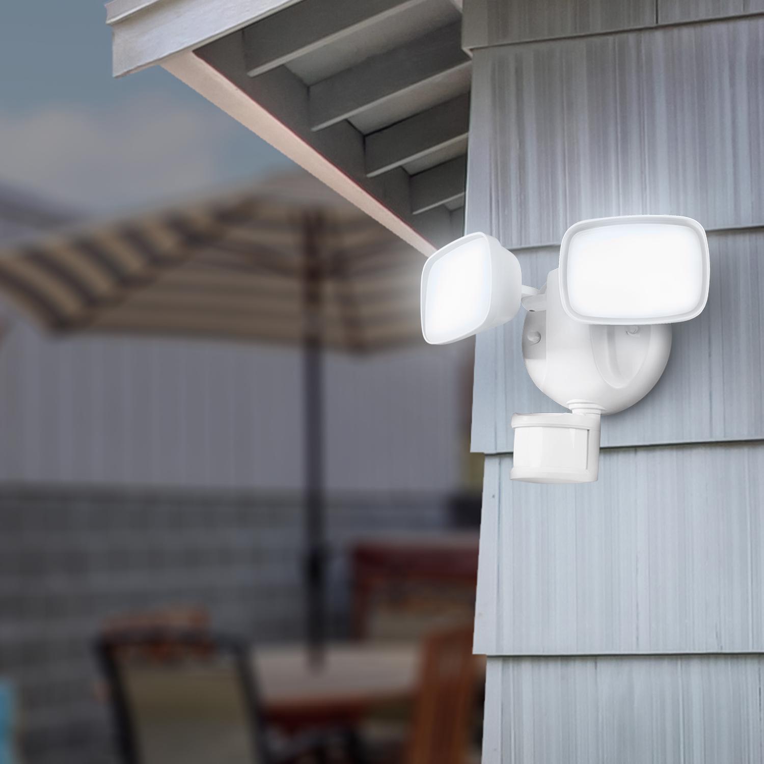 Feit Smart Home Motion-Sensing Hardwired LED White Smart-Enabled Security Floodlight