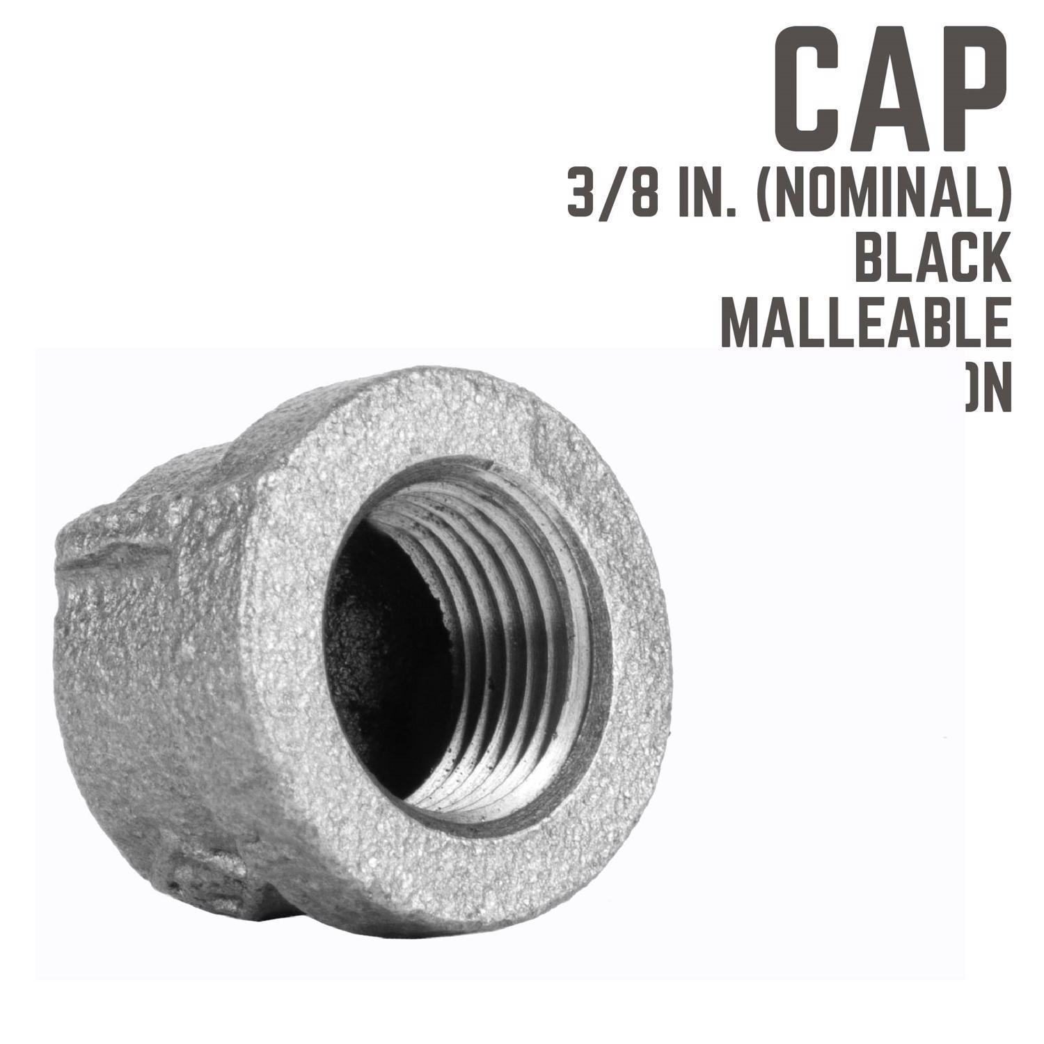 STZ Industries 3/8 in. FIP each Black Malleable Iron Cap