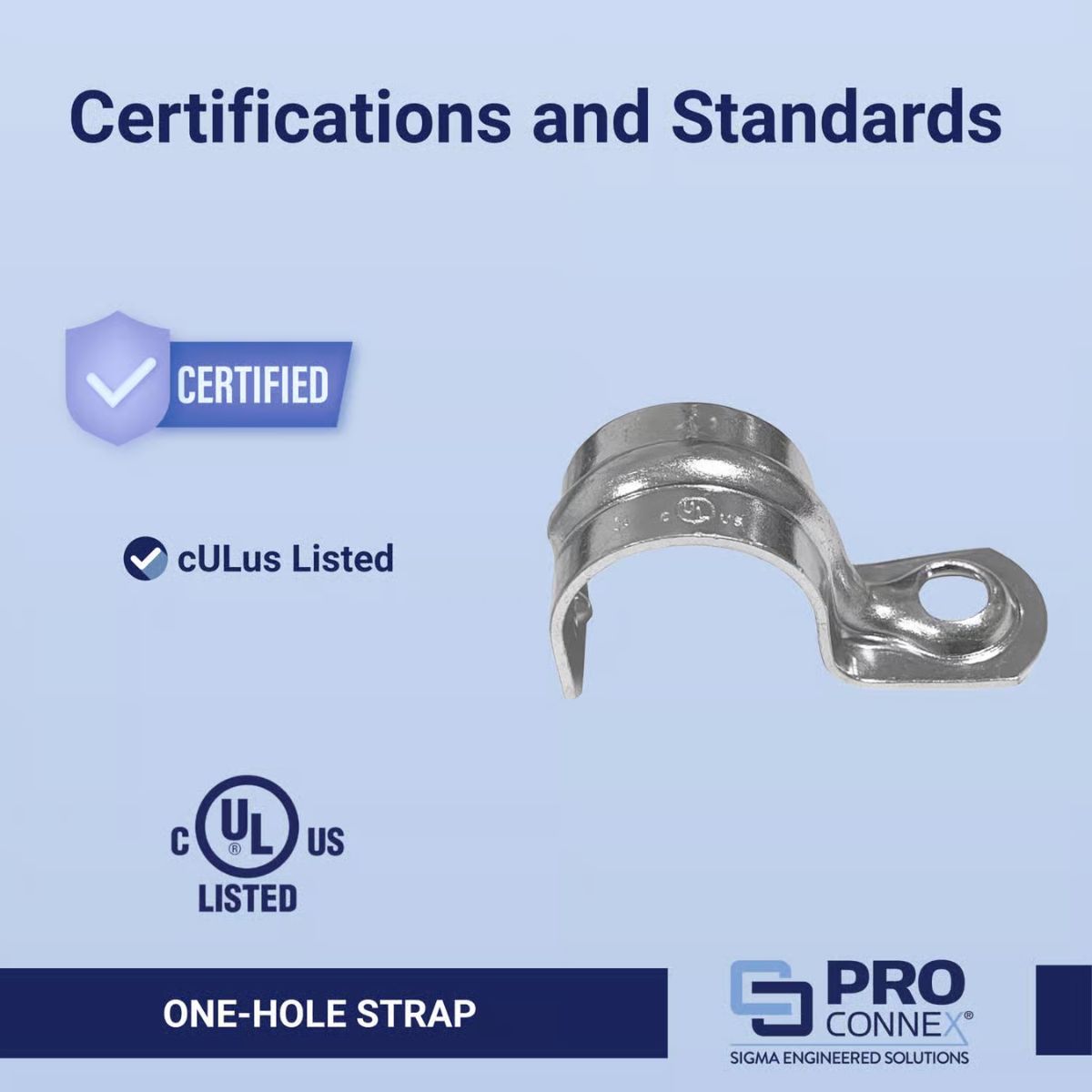 Sigma Engineered Solutions ProConnex 3/4 in. D Zinc-Plated Steel 1 Hole Strap 25 Pack