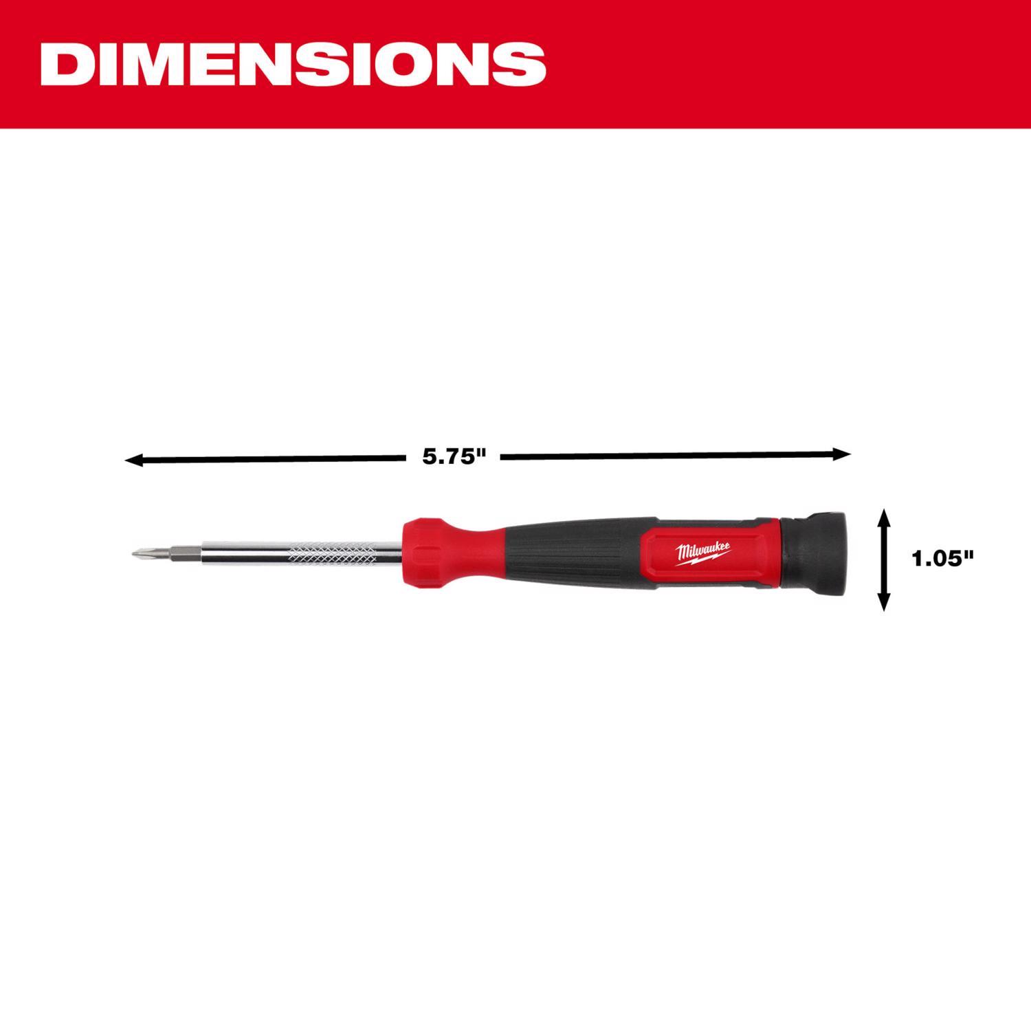Milwaukee Hex Shank 4-in-1 Precision Multi-Bit Screwdriver 5.75 in. 4 pc