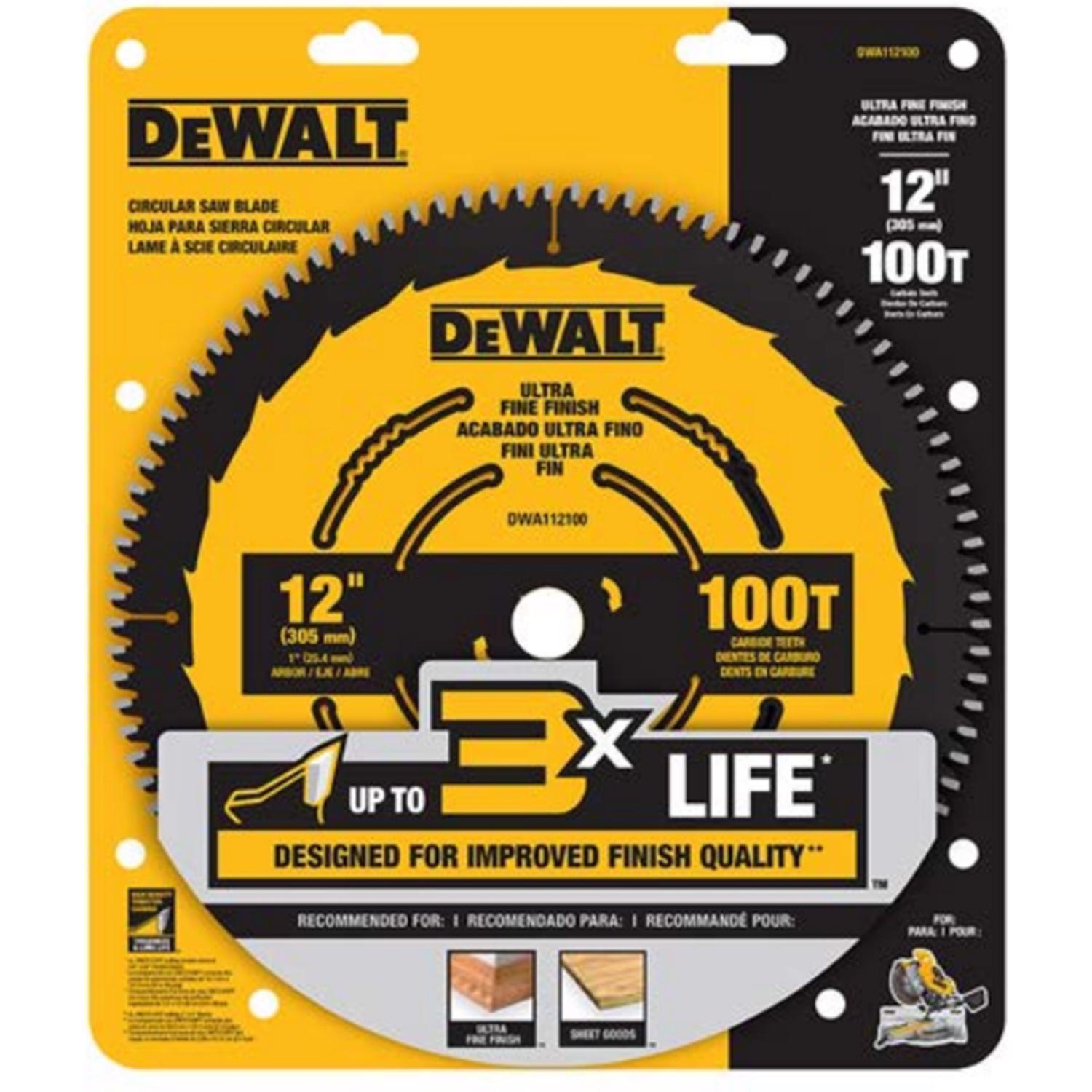 DEWALT 12 in. D X 1 in. Carbide Tipped Circular Saw Blade 100 teeth 1 pc