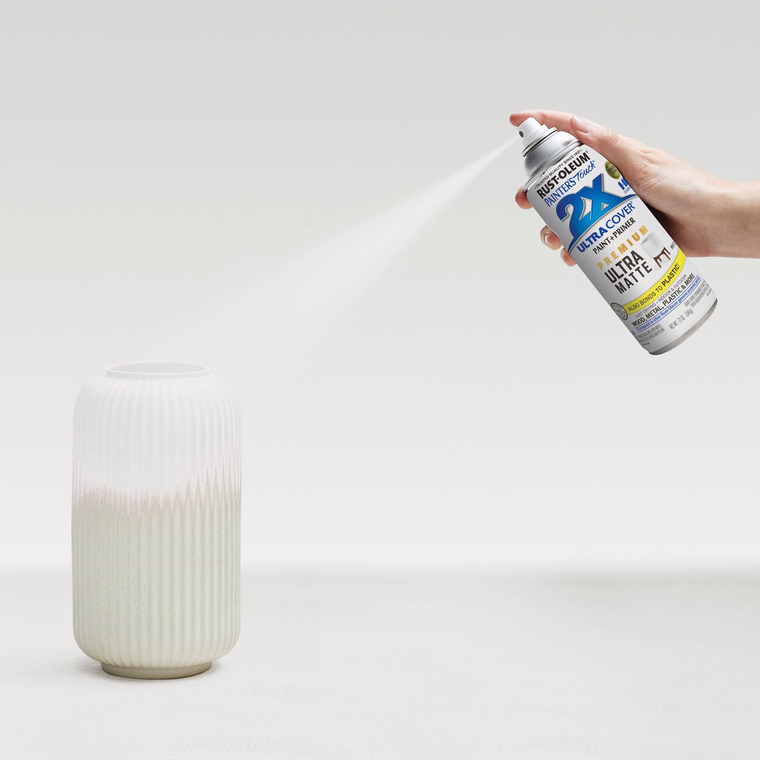 Rust-Oleum Painter's Touch 2X Ultra Cover Ultra Matte White Paint+Primer Spray Paint 12 oz