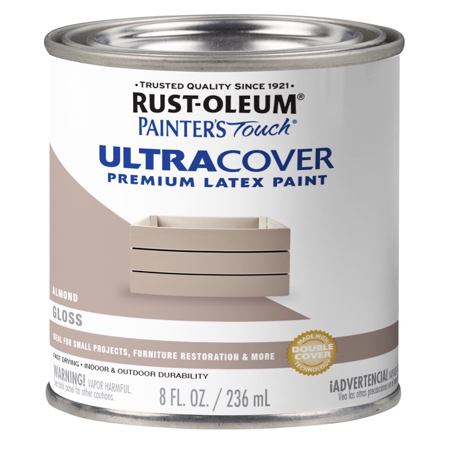 Rust-Oleum Painters Touch Ultra Cover Gloss Almond Water-Based Paint Exterior and Interior 8 oz