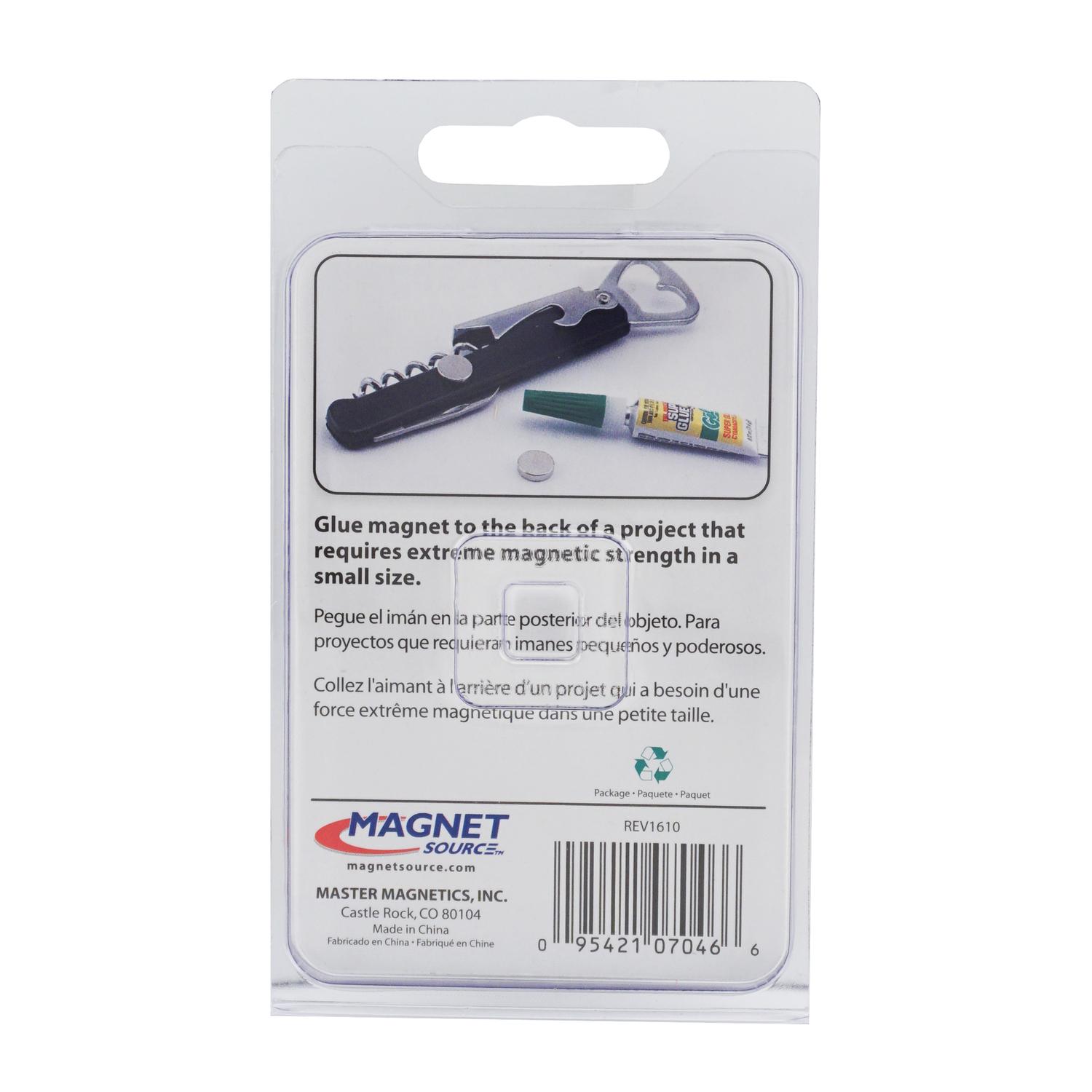 Magnet Source .118 in. L X .472 in. W Silver Super Disc Magnets 4.3 lb. pull 6 pc