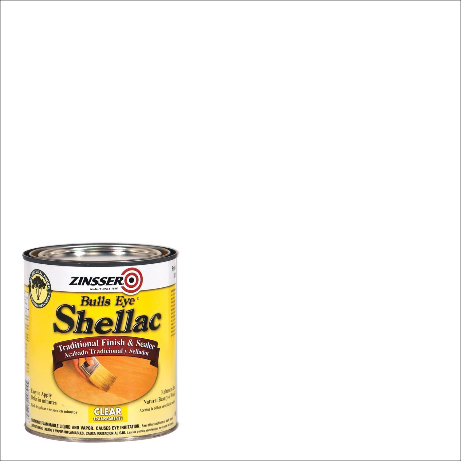 Zinsser Bulls Eye Clear Shellac-Based Shellac Finish and Sealer 1 qt