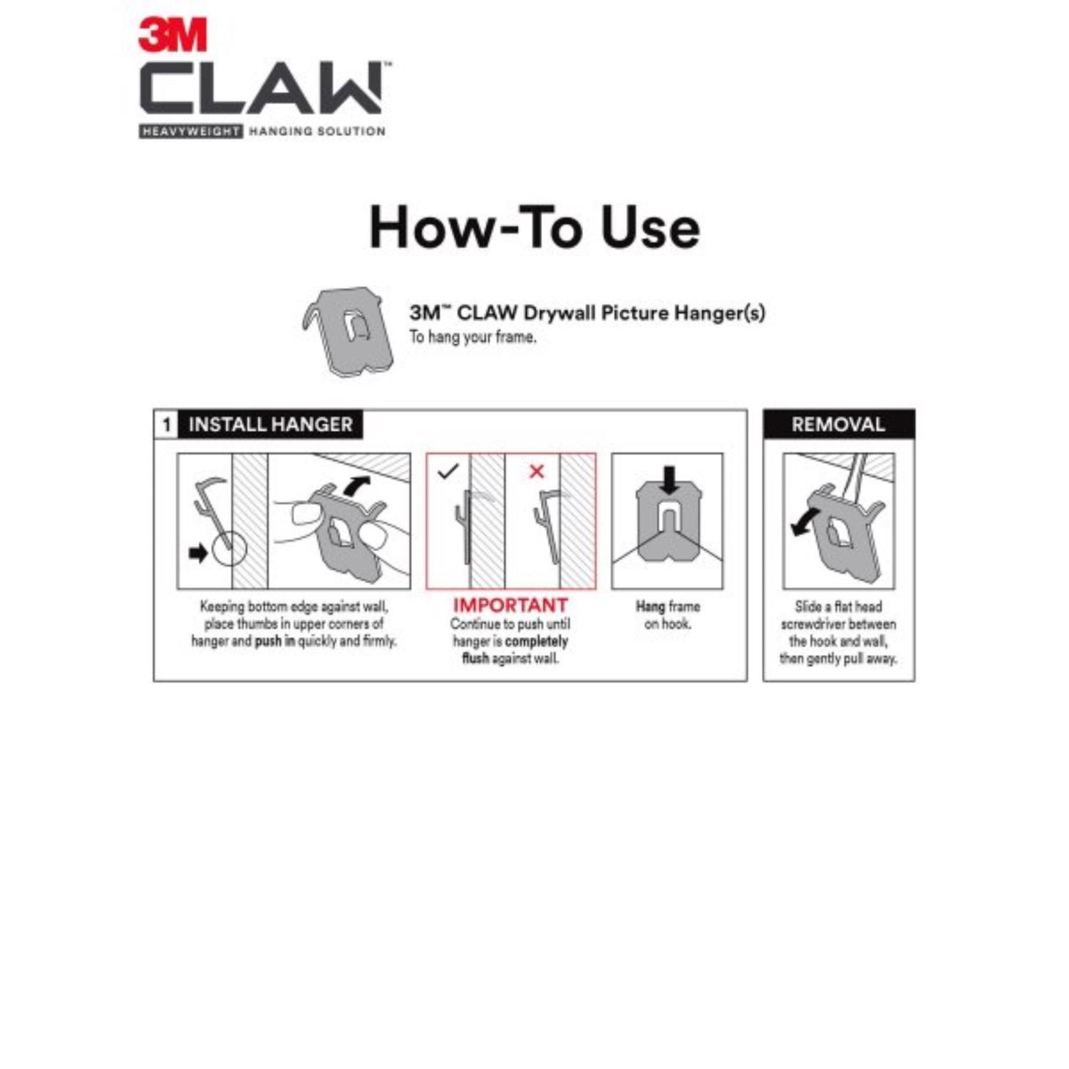 3M Claw Silver Drywall Picture Hanger 15 lb 1 pk