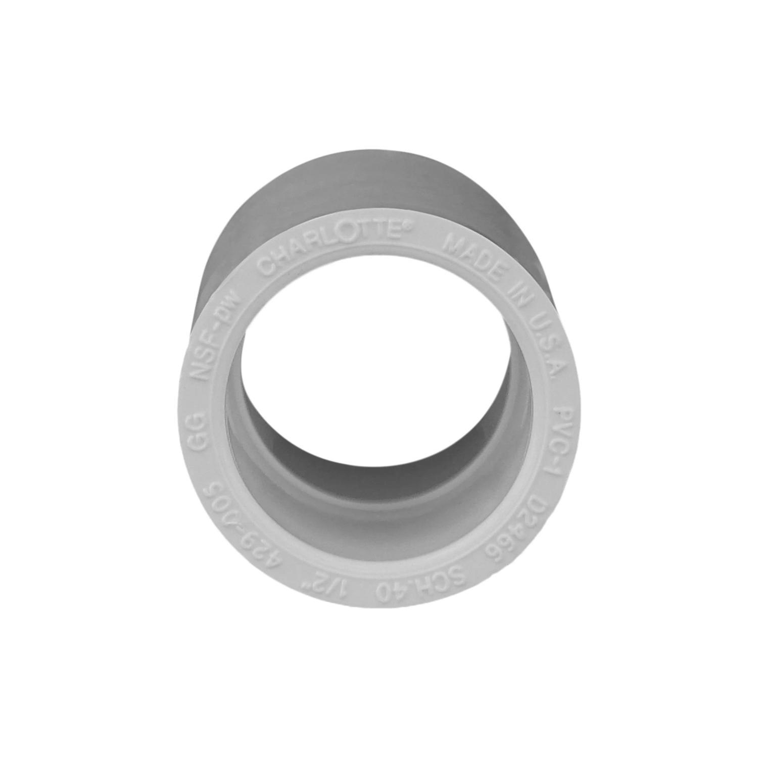 Charlotte Pipe Schedule 40 1/2 in. Slip X 1/2 in. D Slip PVC Coupling 1 pk