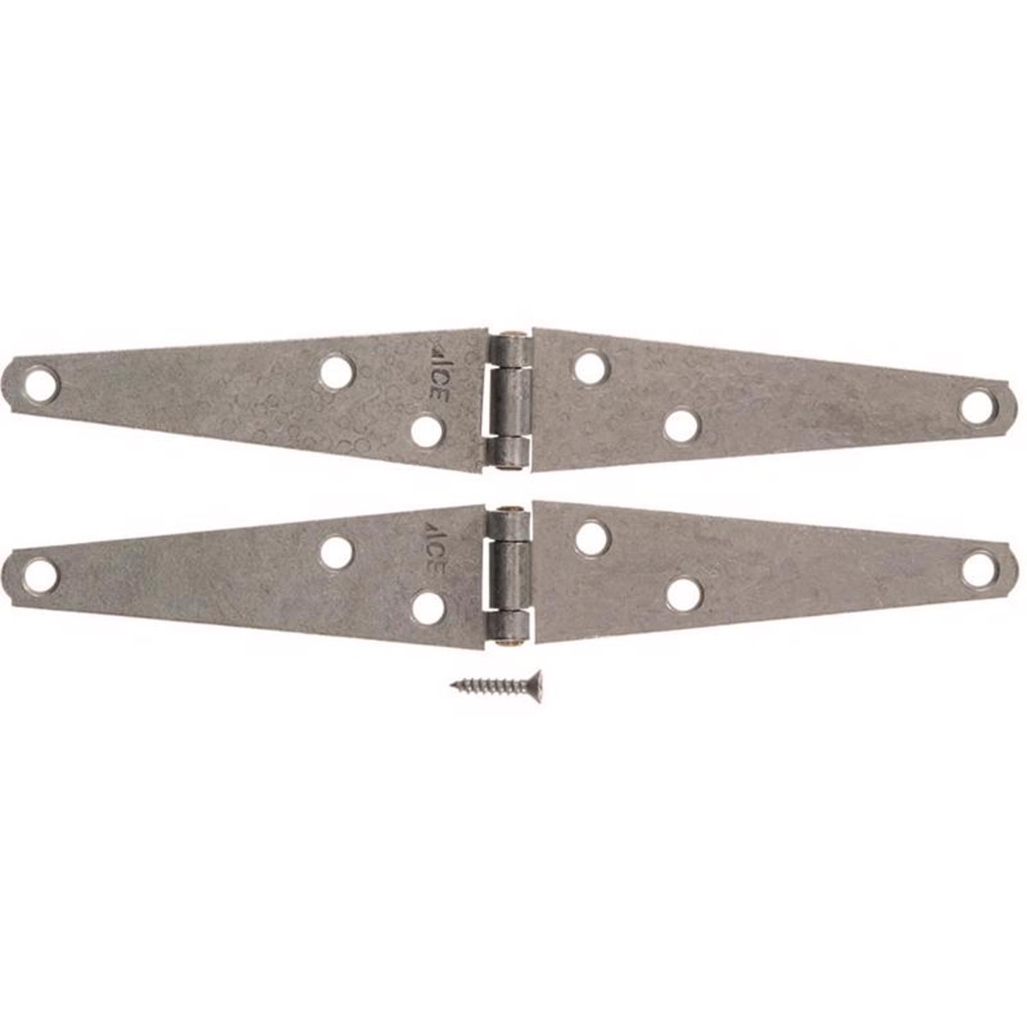 Ace 4 in. L Galvanized Light Duty Strap Hinge 2 pk