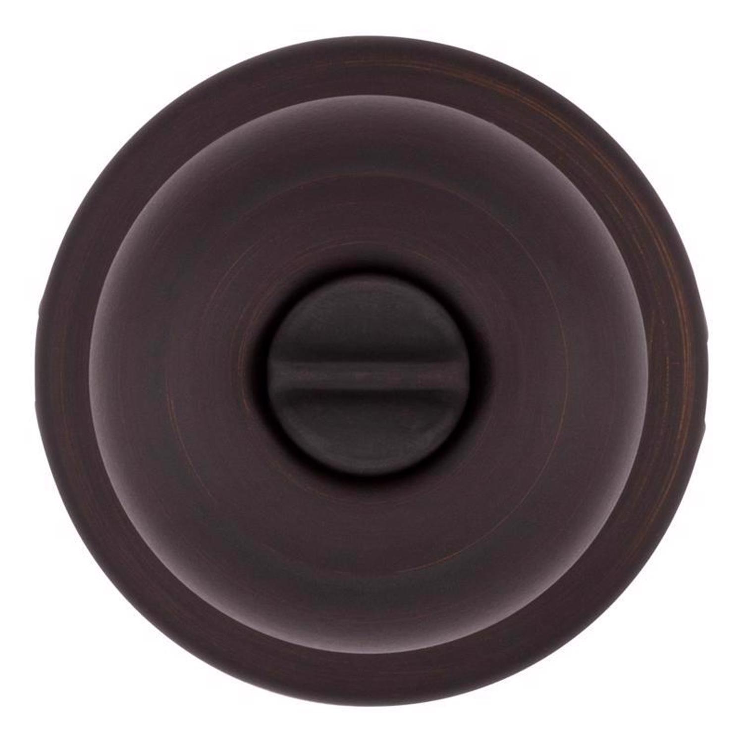 Kwikset SmartKey Security Cove Venetian Bronze Entry Door Knob KW1 2-3/4 in.