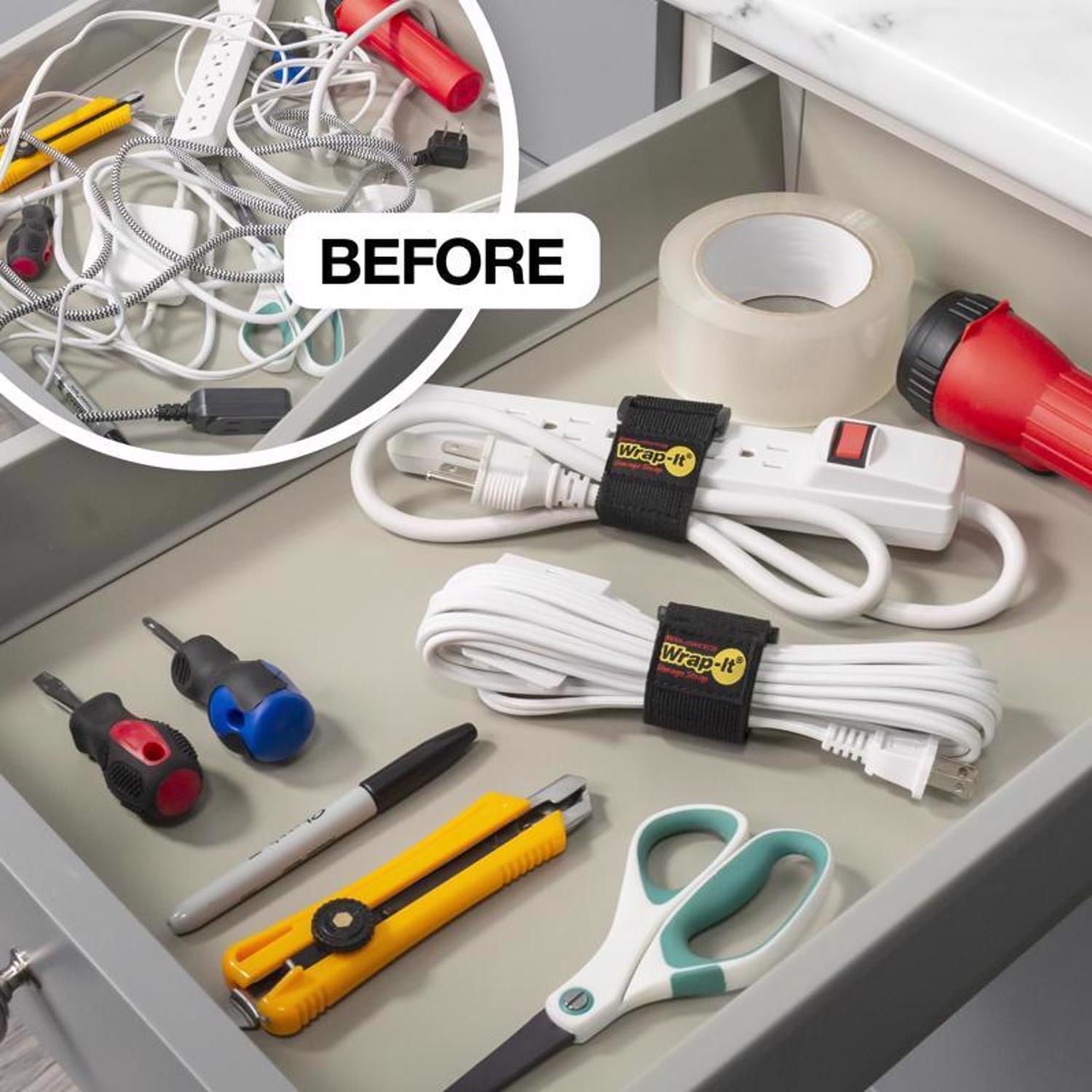 Wrap-It Super-Stretch 1 in. W X 9 in. L Black Stretch Storage Straps 10 lb 5 pk