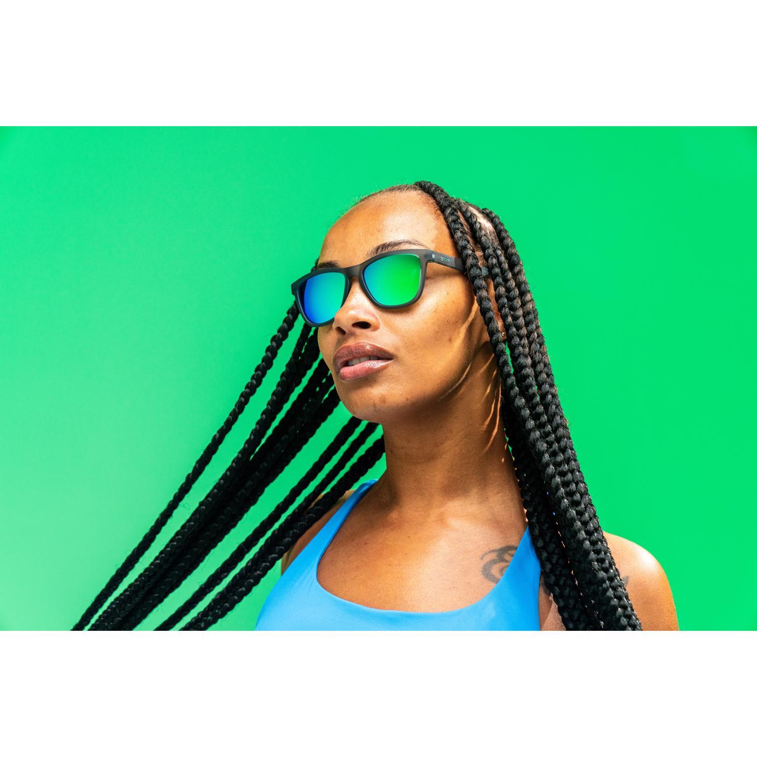 goodr OG - Silverback Squat Mobility Sunglasses Unisex Gray Frame Green Lens Polarized