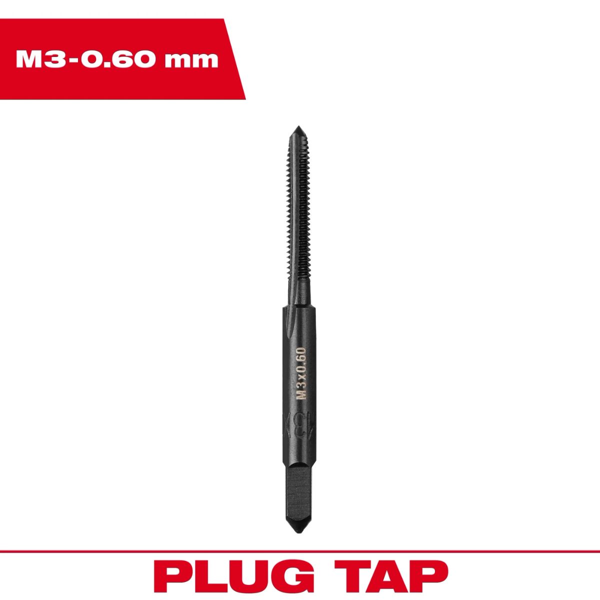 Milwaukee Metric M3x0.6 mm Straight Plug Tap