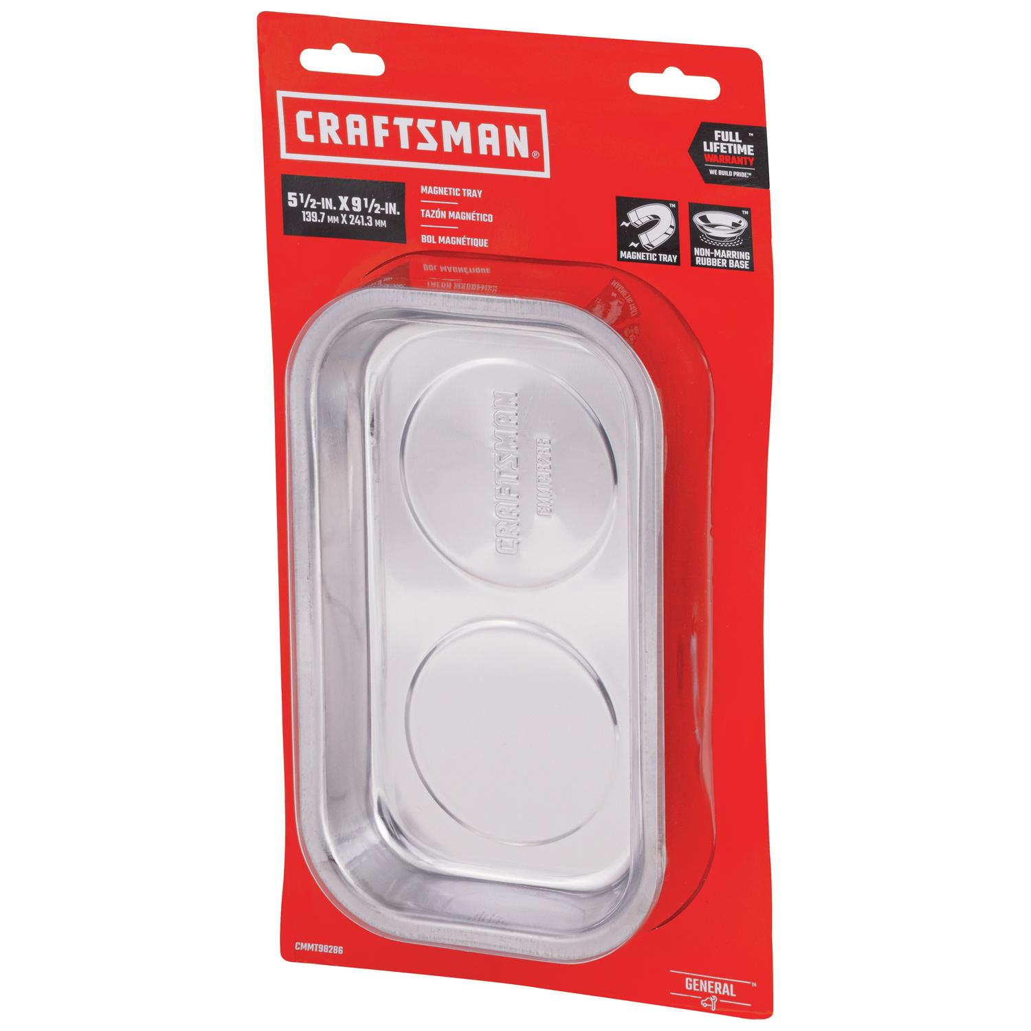 Craftsman 9.5 in. L X 5.5 in. W Silver Magnetic Tray 1 pk