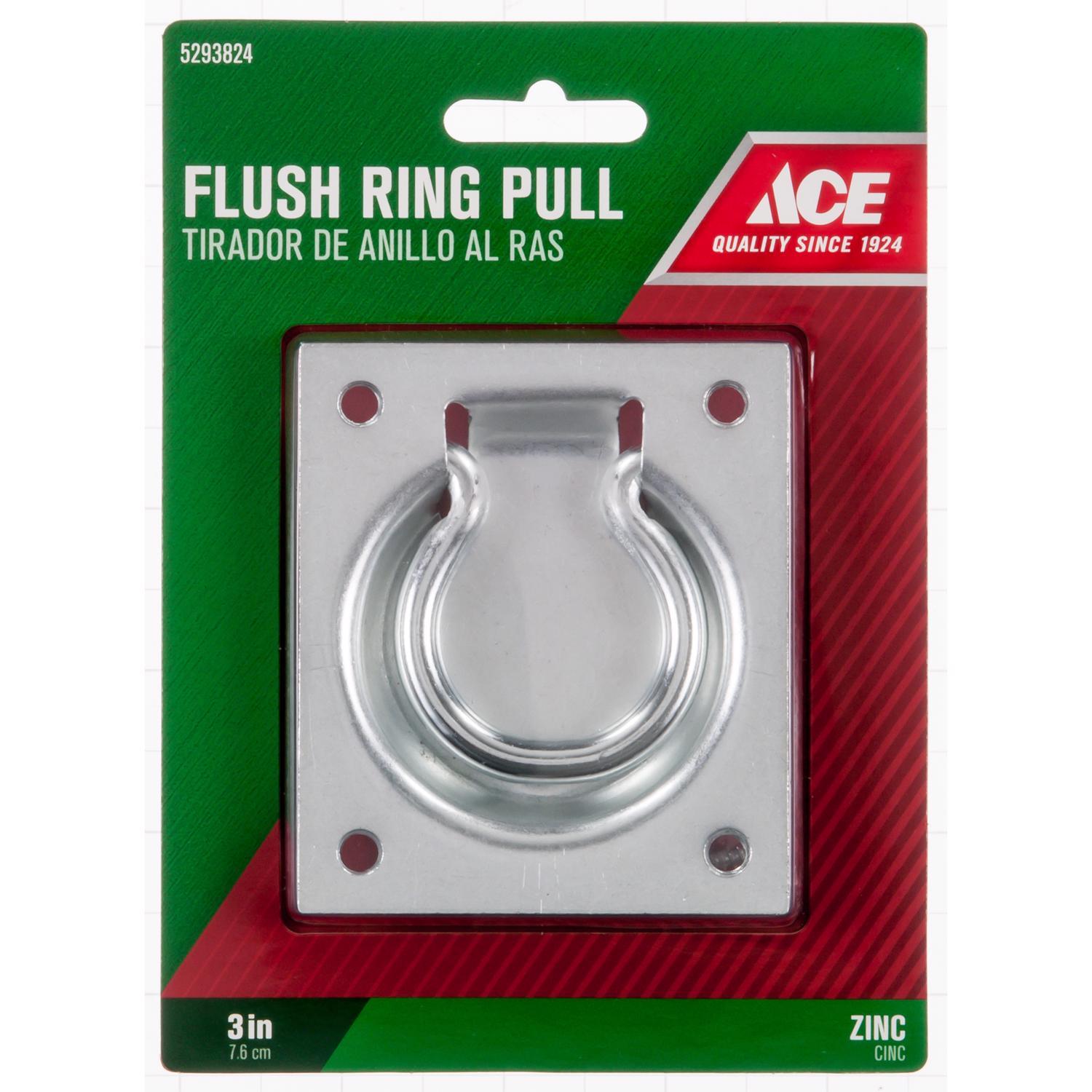 Ace Chest Ring Flush Pull Zinc Plated Silver 1 pk