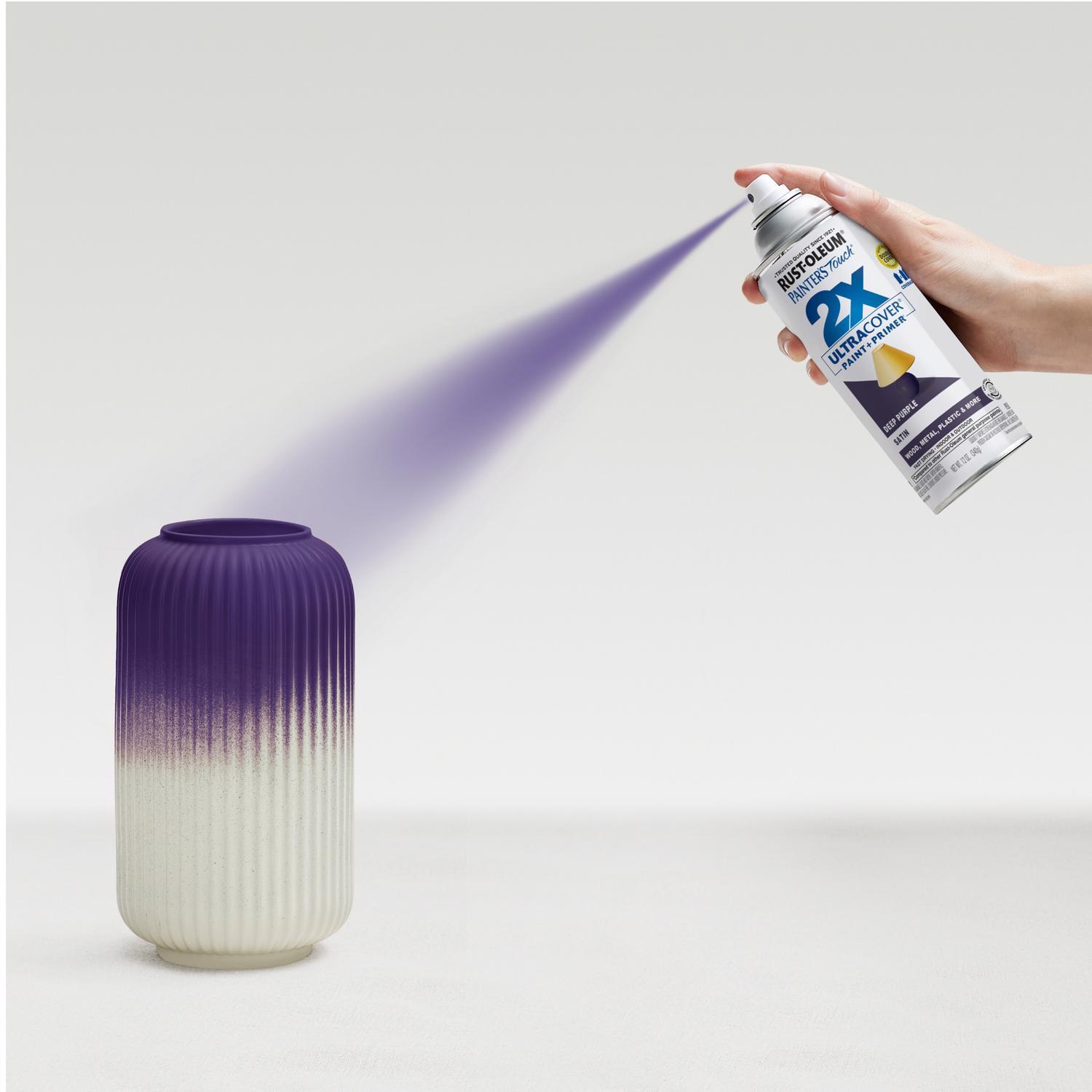 Rust-Oleum Painter's Touch Satin Deep Purple Paint+Primer Spray Paint 12 oz.