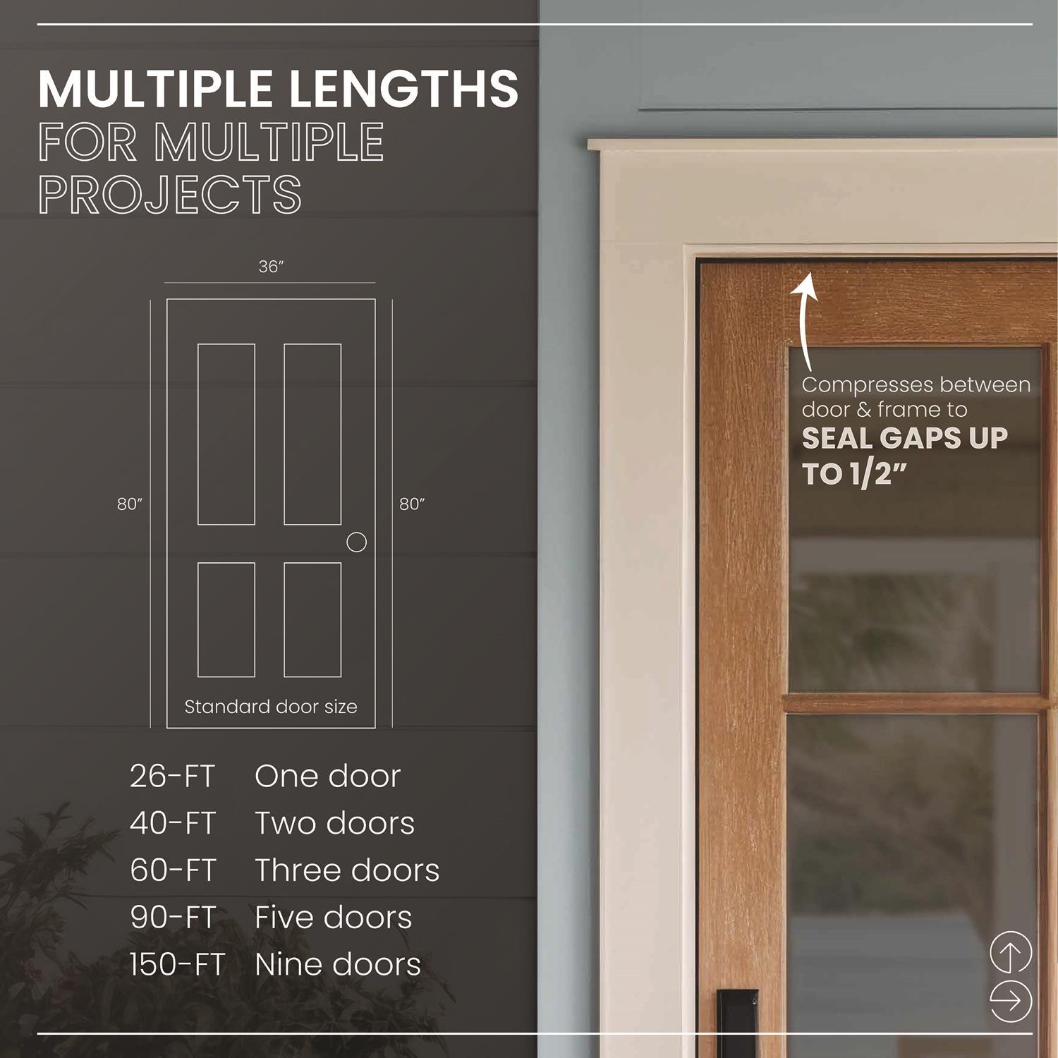 M-D Building Products Brown Vinyl Clad Foam Kerf Molding For Top/Side Seal 96 in. L X 0.5 in.