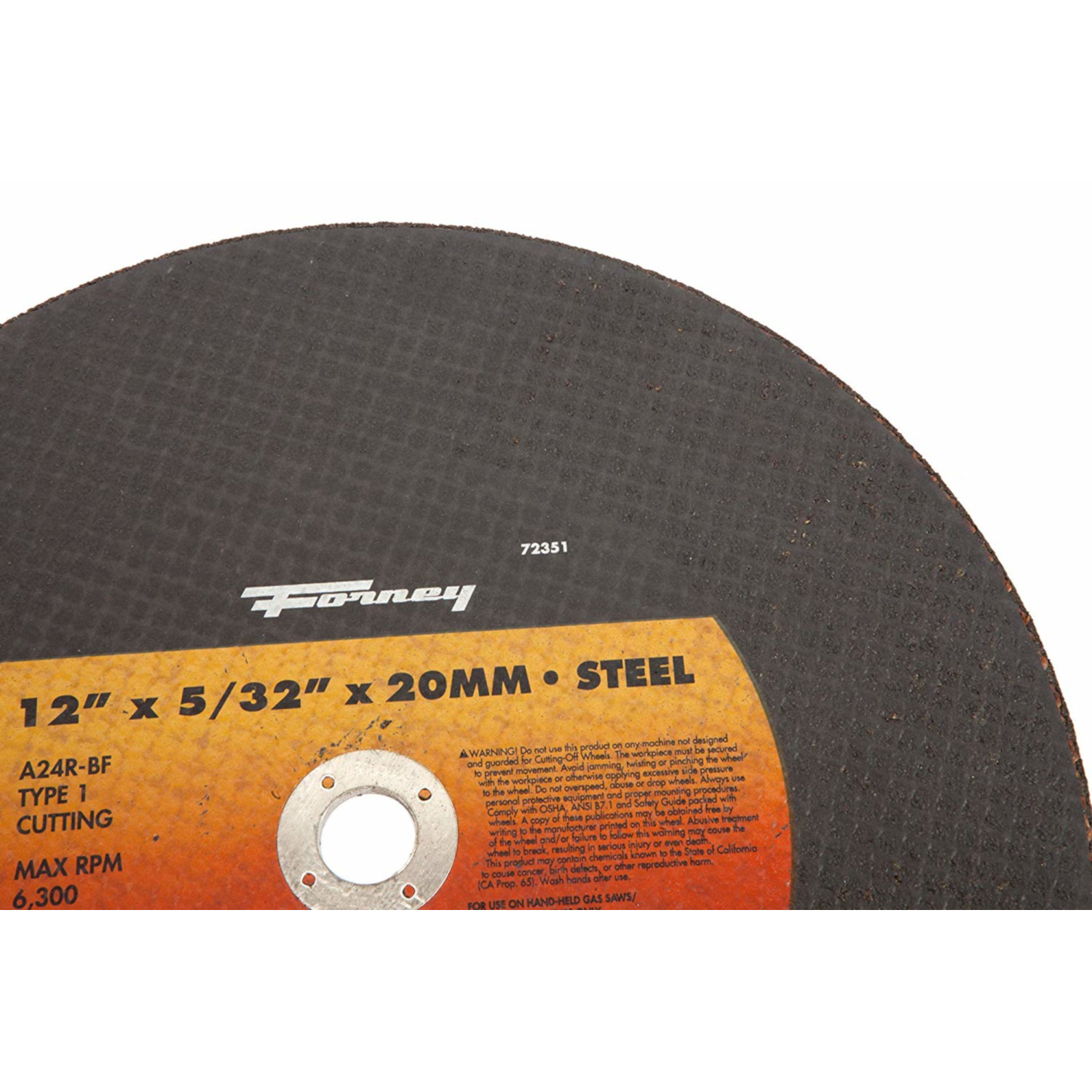 Forney 12 in. D X 20 mm Aluminum Oxide Metal Cutting Wheel 1 pc