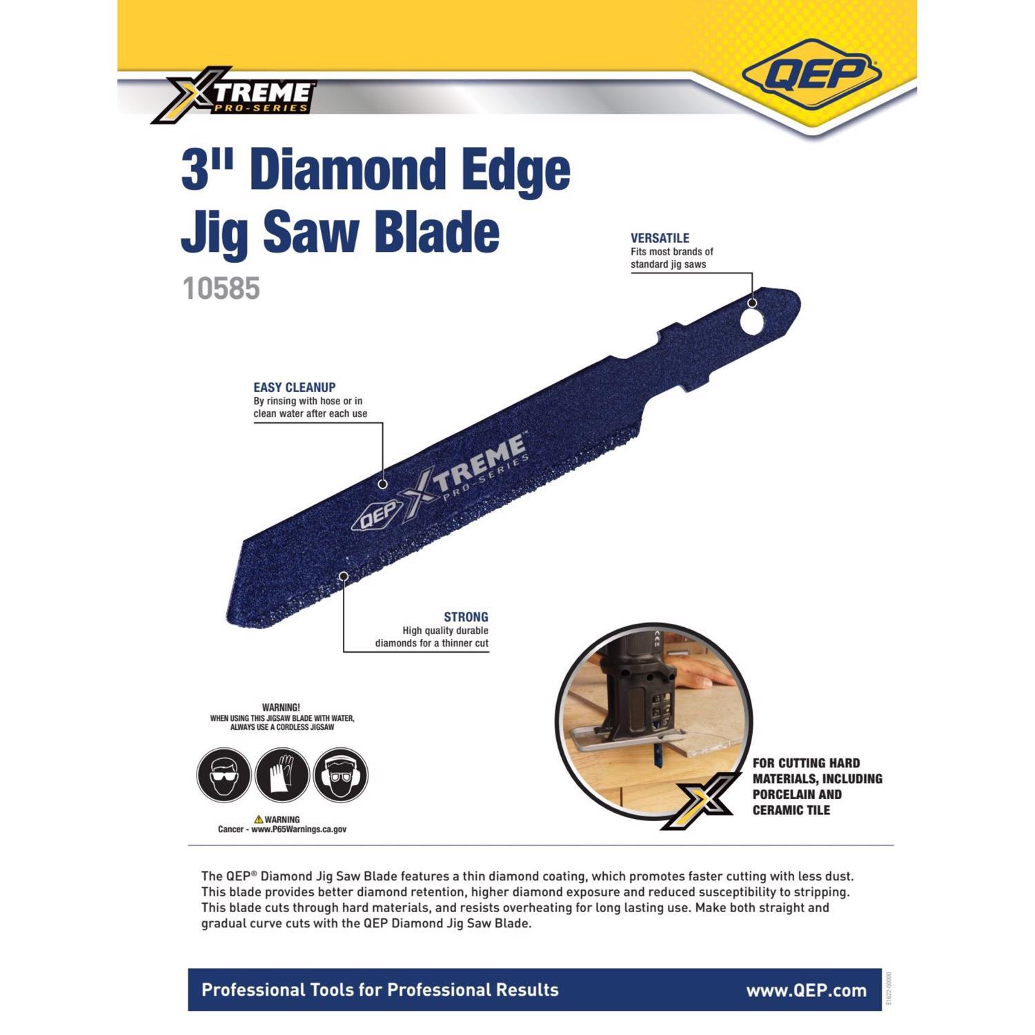 QEP 3 in. Diamond Grit T-Shank Jig Saw Blade 10/14 TPI 1 pk