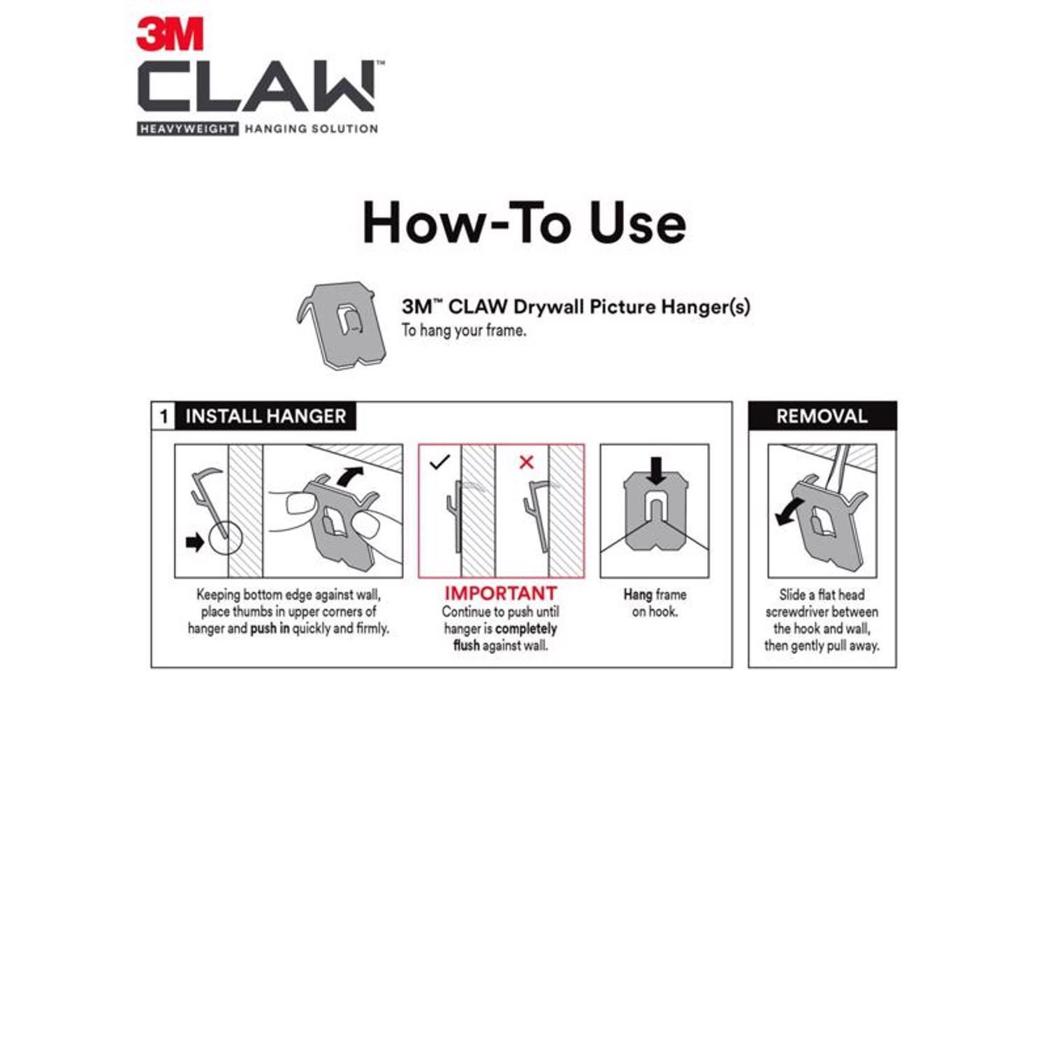 3M Claw Silver Drywall Picture Hanger 15 lb 5 pk