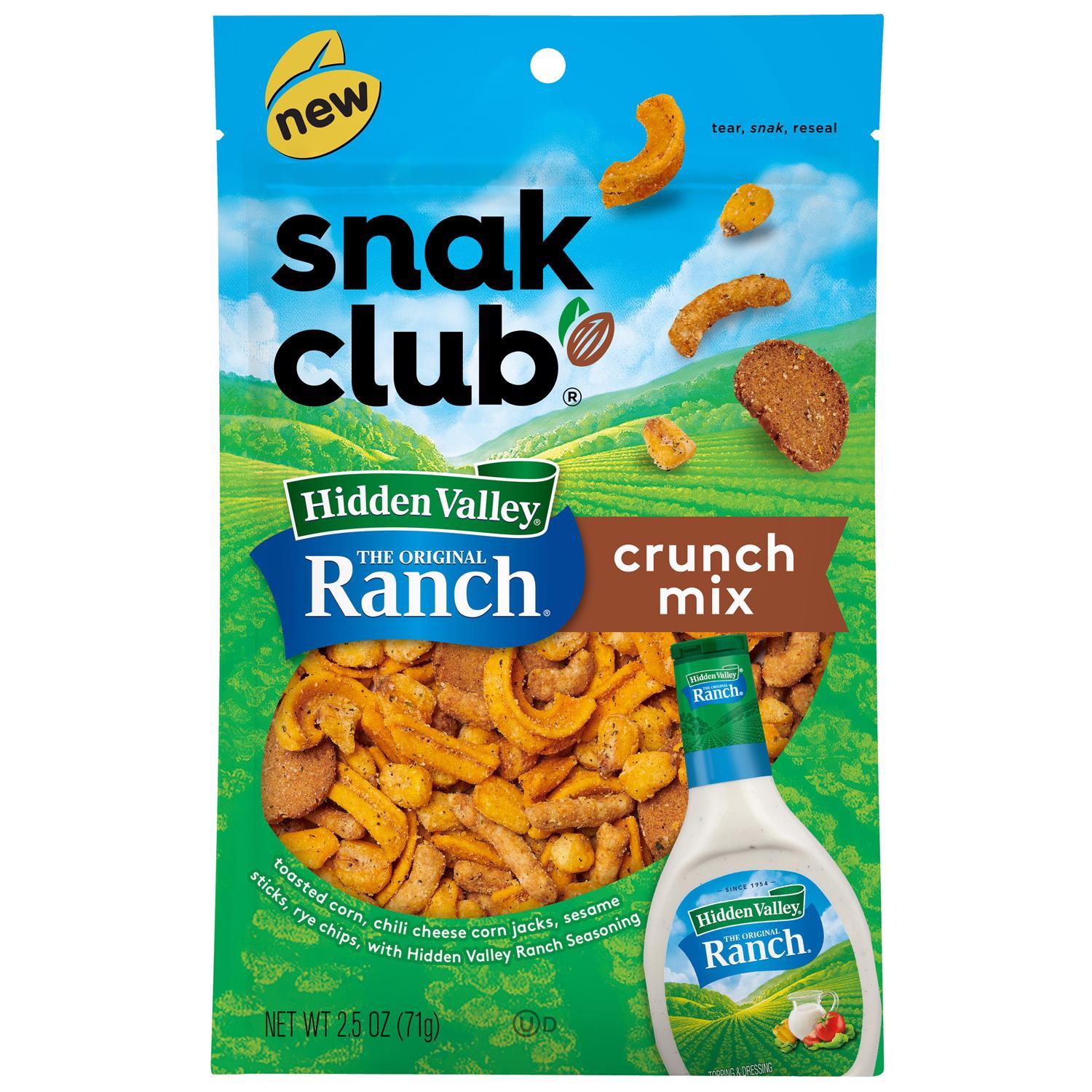 Snak Club Hidden Valley Ranch Snack Mix 2.5 oz Bagged