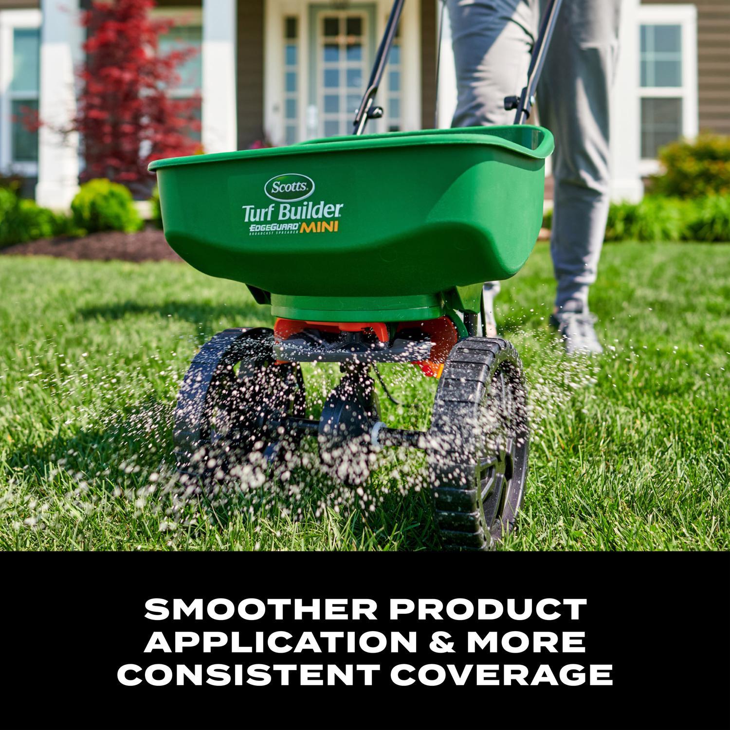 Scotts Turf Builder EdgeGuard Mini 60 in. W Push Spreader For Fertilizer/Seed 23 lb