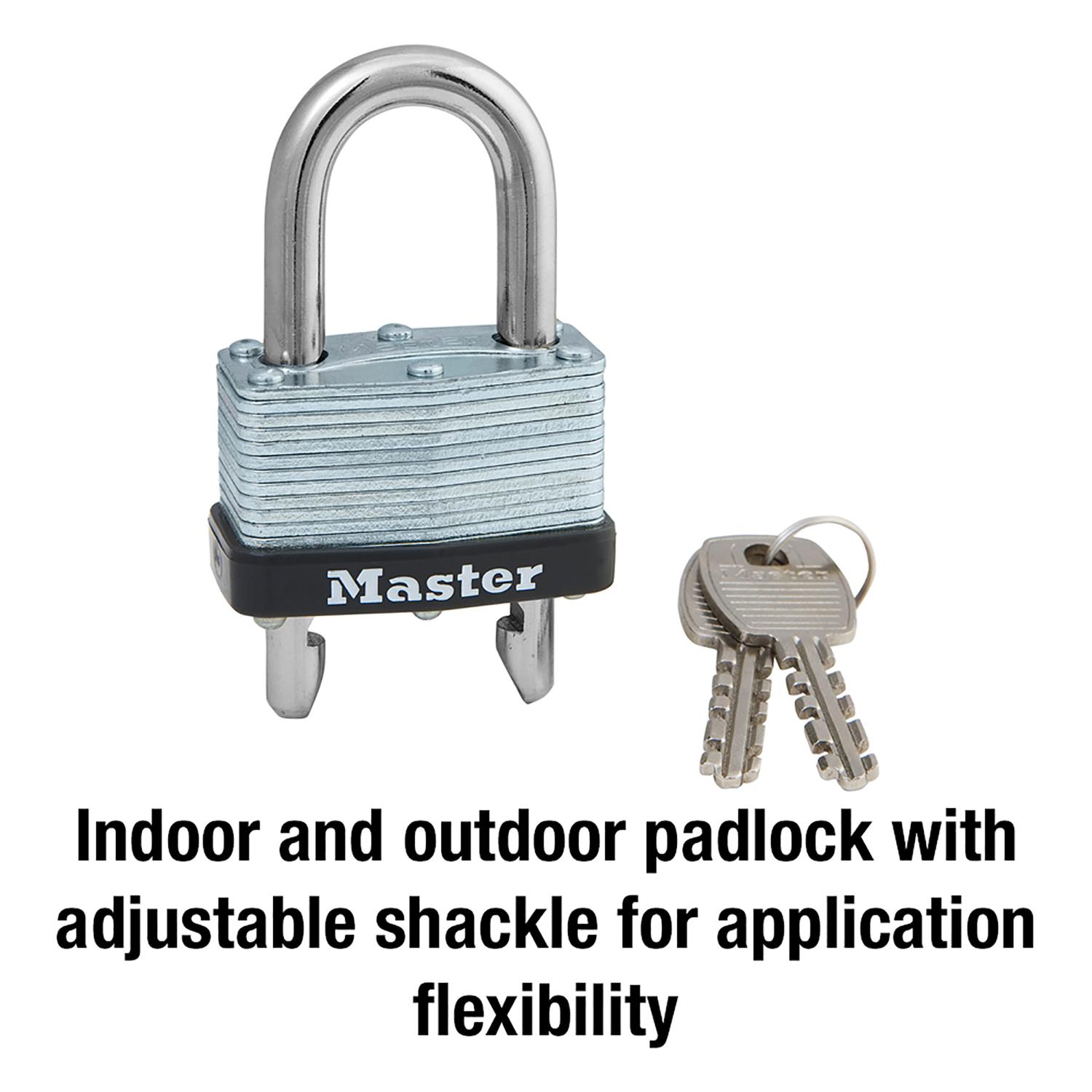 Master Lock 1-3/32 in. H X 1-1/32 in. W X 1-3/4 in. L Laminated Steel Warded Locking Warded Padlock