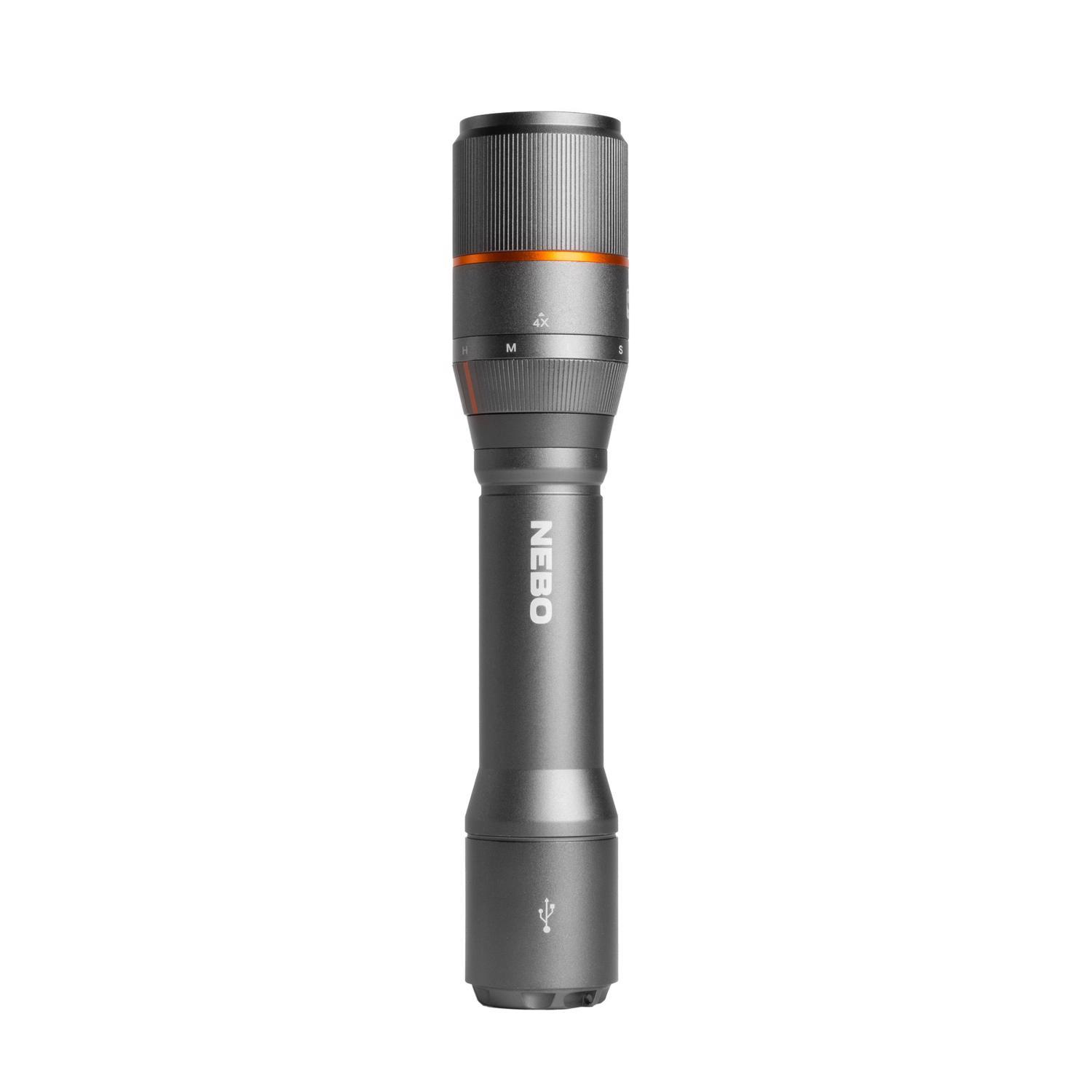 NEBO Davinci 2000 lm Black LED Rechargeable Flashlight 18650 Battery