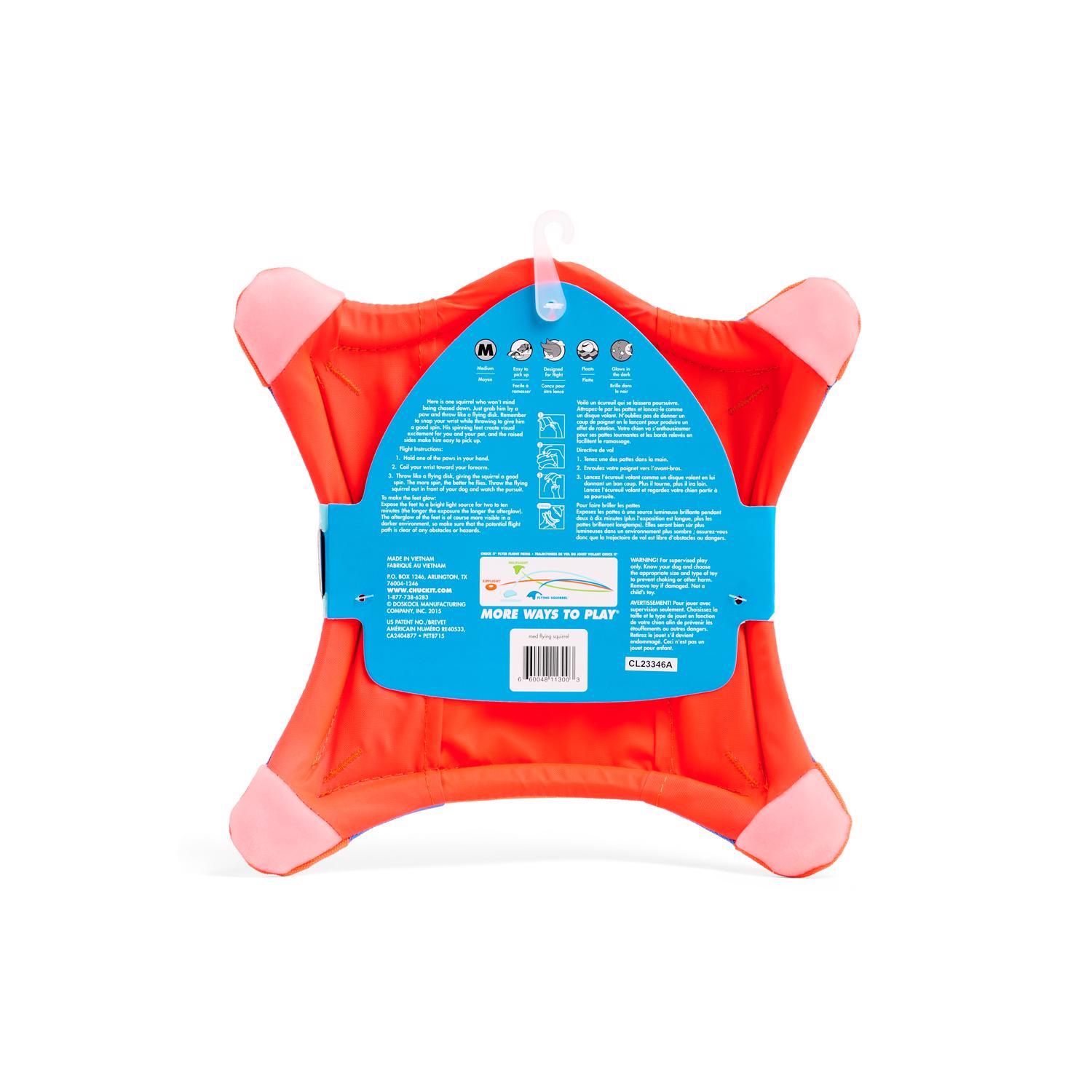 Chuckit! For Dog Assorted Canvas Flying Squirrel Dog Toy Medium 1 pk