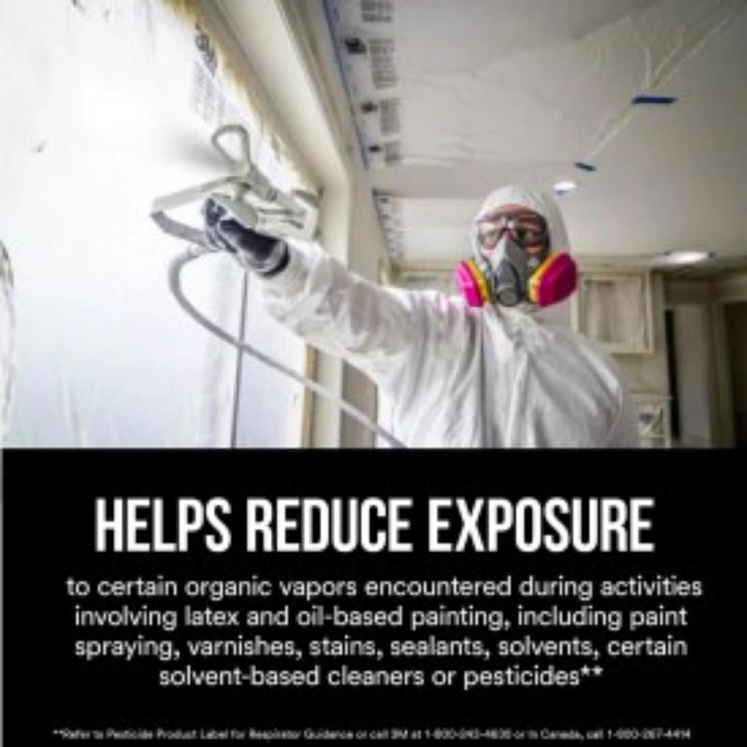 3M P100 Acid Gas and Organic Vapor Respirator Cartridge Replacement Pink 2 pc