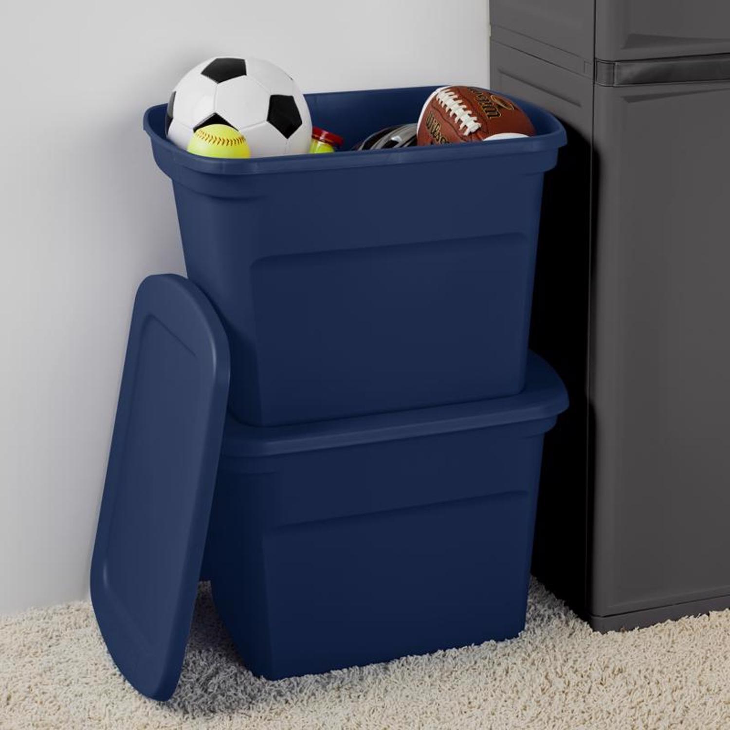Sterilite 18 gal Blue Storage Tote 16.125 in. H X 18.375 in. W X 23.5 in. D Stackable