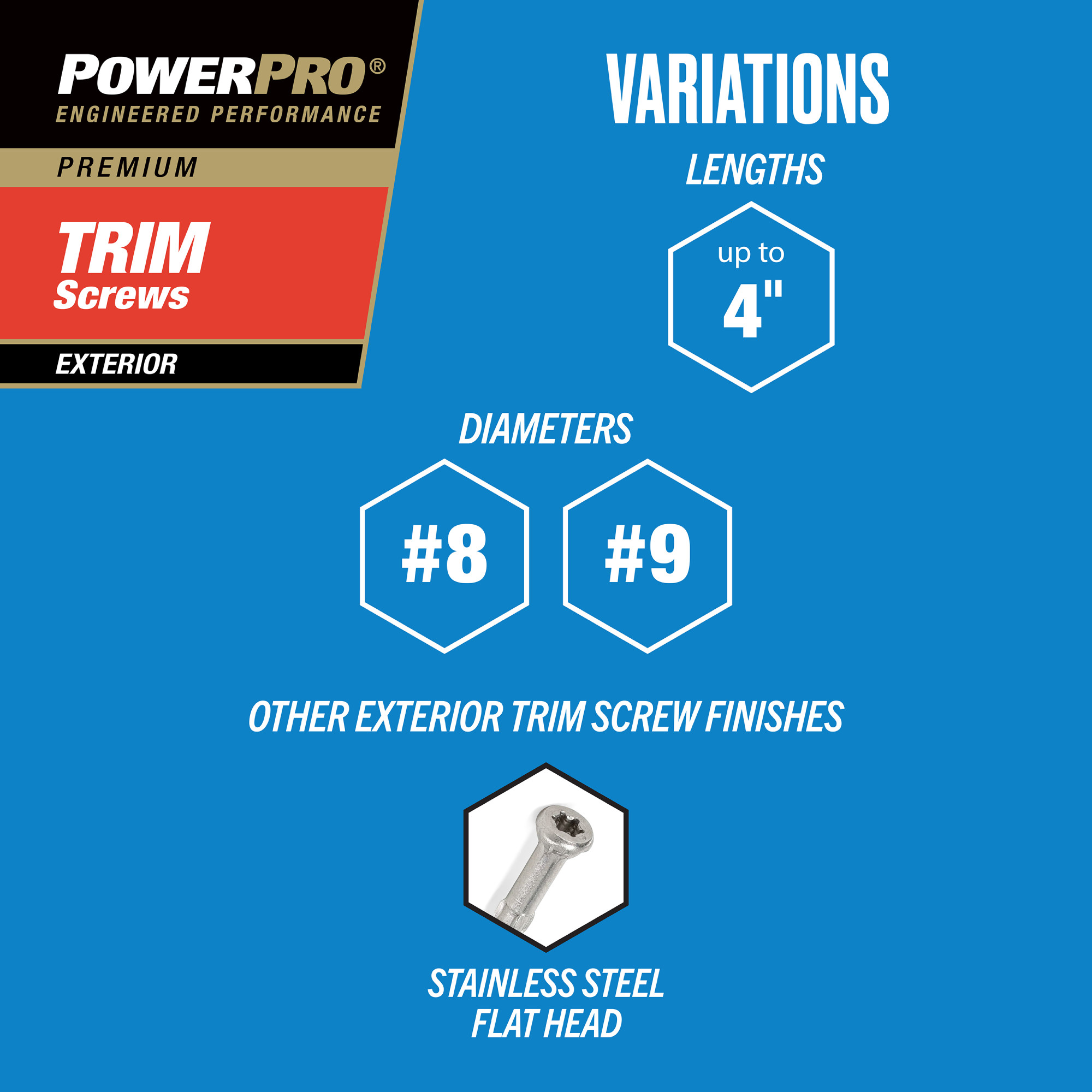 Power Pro® Premium Bronze Exterior Trim Screws (#8 x 2 in.) - 760 pc