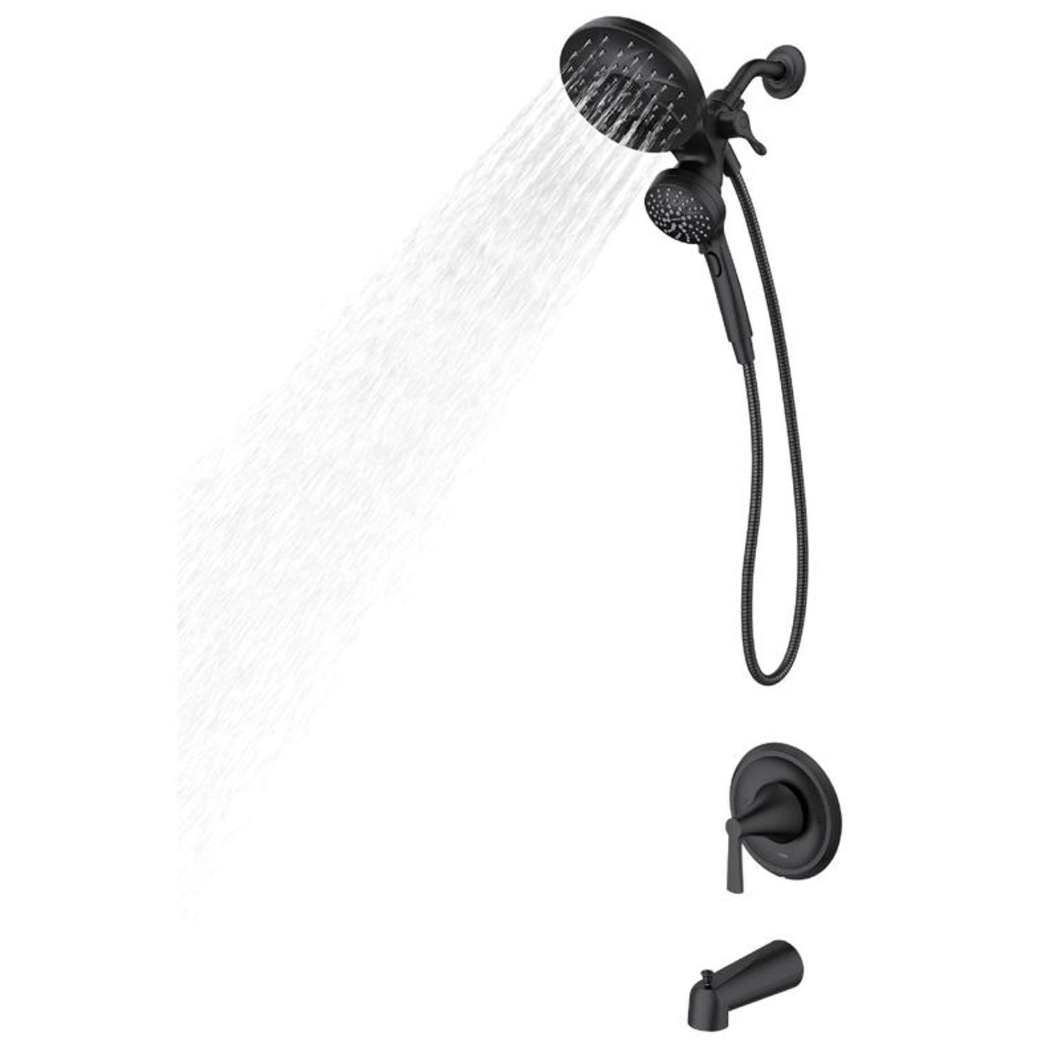 Moen Mikah 1-Handle Matte Black Tub and Shower Faucet