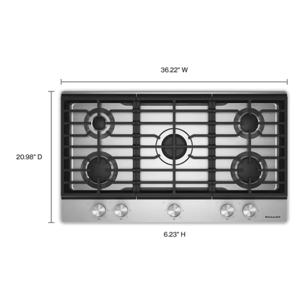 KitchenAid 36 in. Gas Cooktop with 5 Versatile Burners