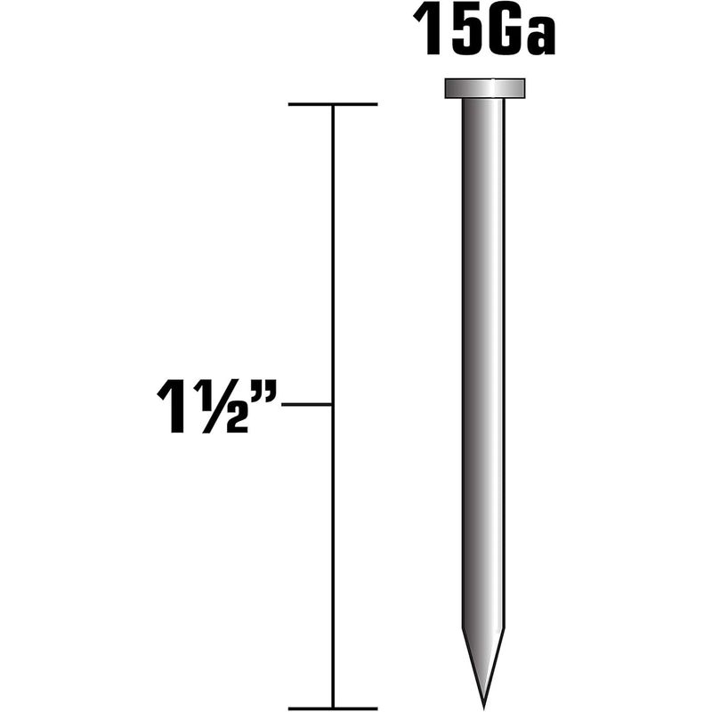 Metabo HPT Angled Finish Nails 1-1/2in. x 15 Gauge, Galvanized, 1000 Count
