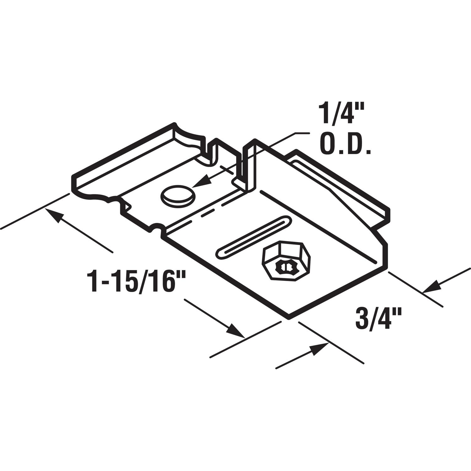Prime-Line Mill Silver Steel Bracket 1 pk